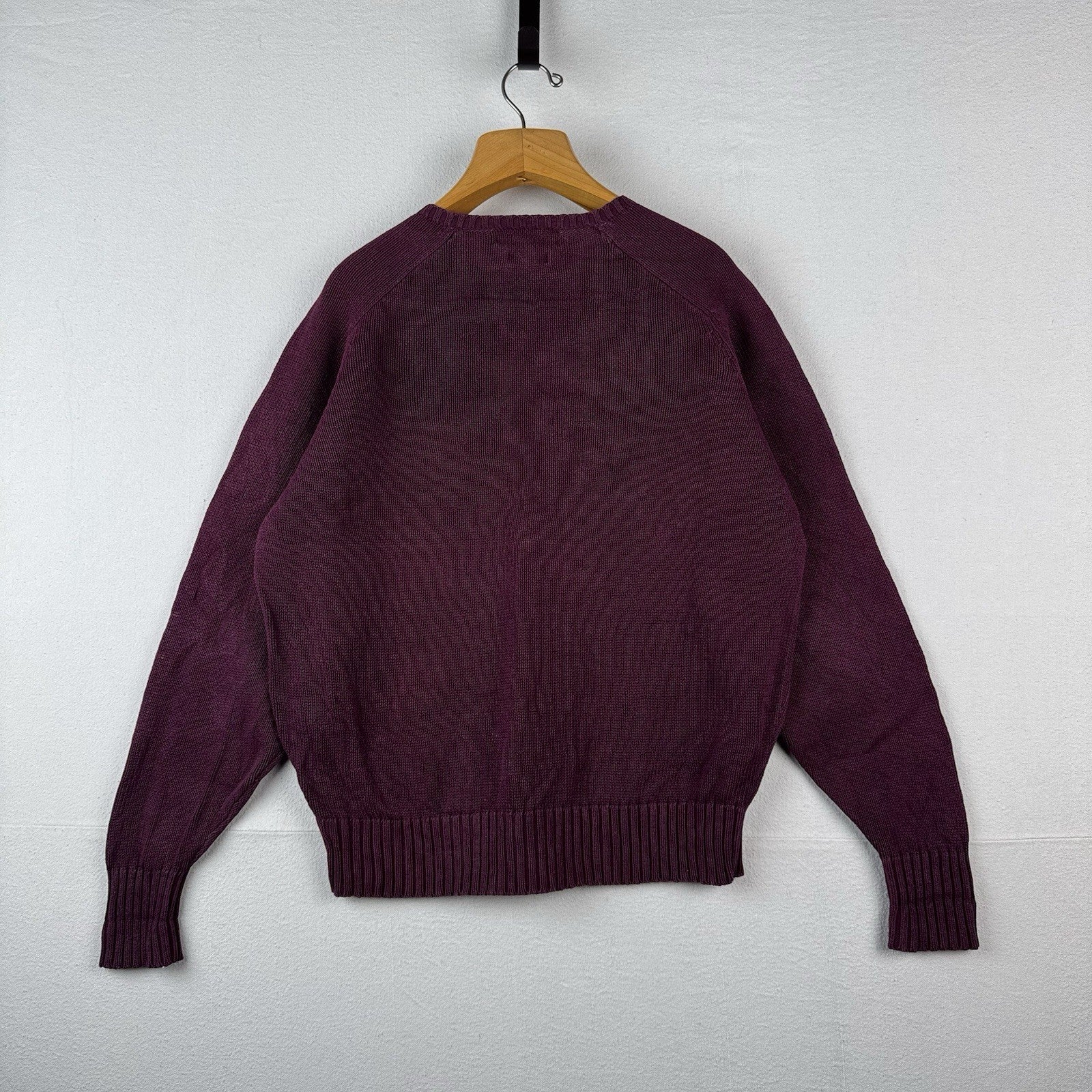 90’s Vintage Polo Ralph Lauren Sweater Men’s XL Eggplant Purple Cotton