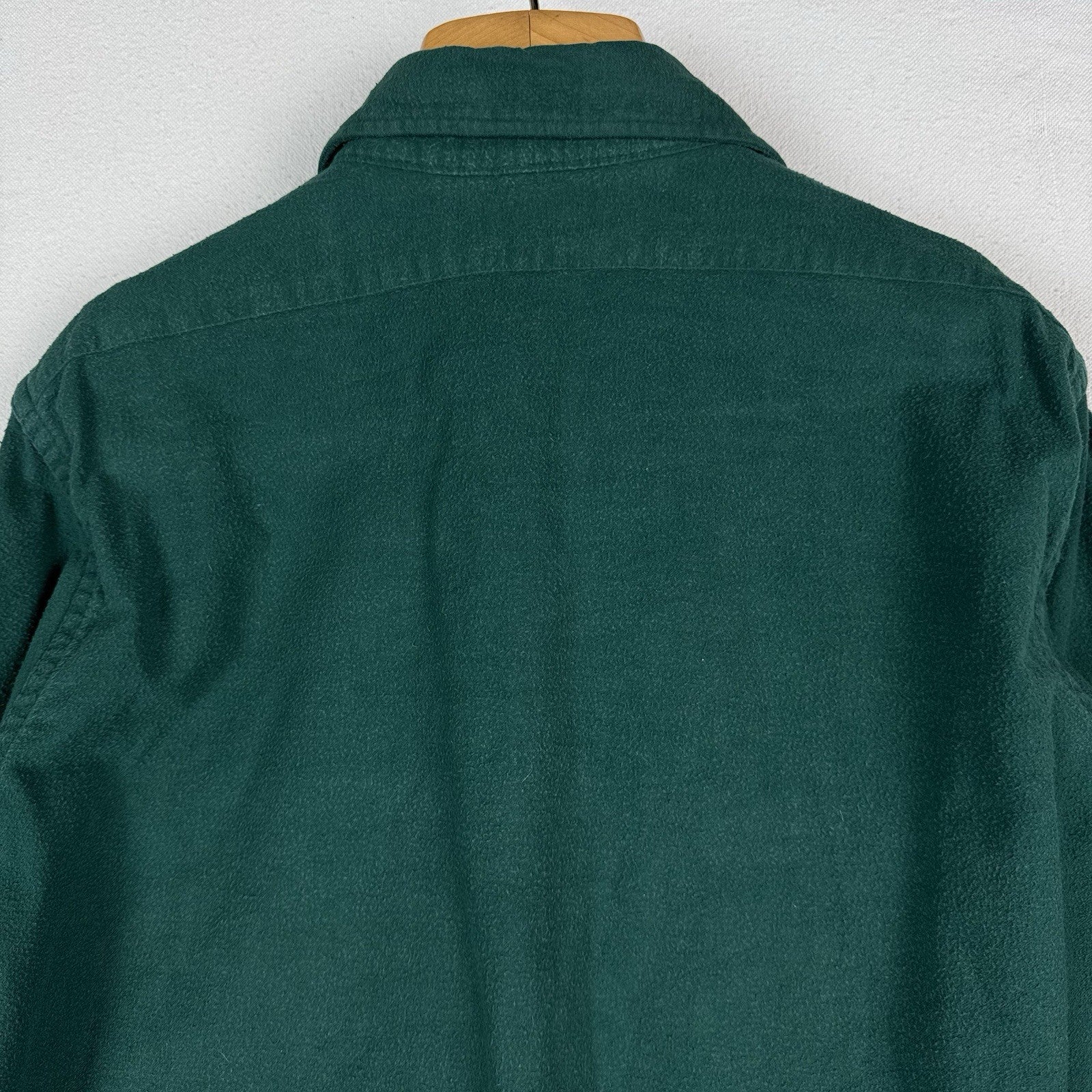 Vintage L.L. Bean Vintage Men’s Large L (16.5) Chamois Shirt Green Heavy Flannel