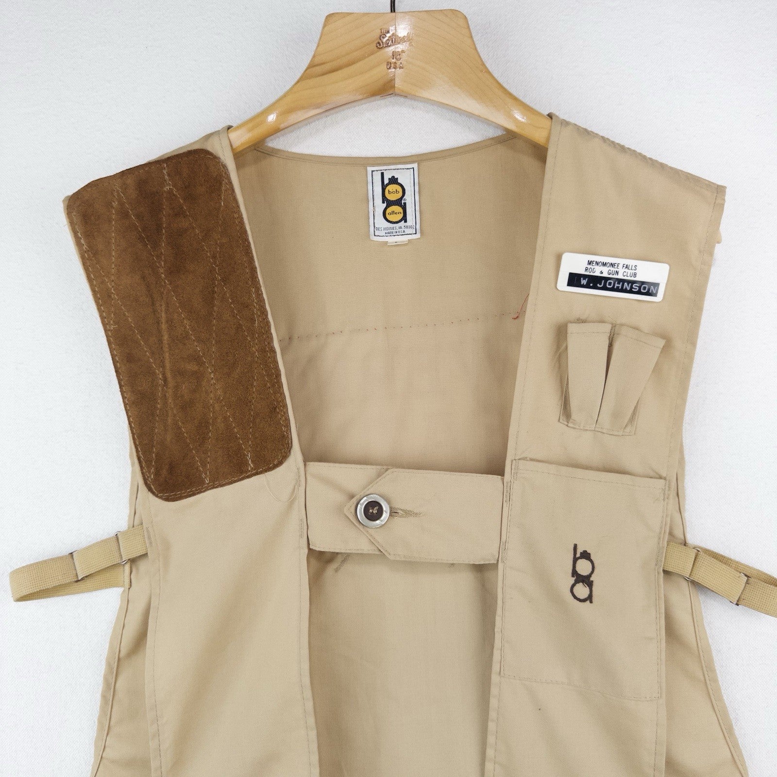 50’s Vtg Bob Allen Sportswear Shooting Vest Men’s Large Back Patch