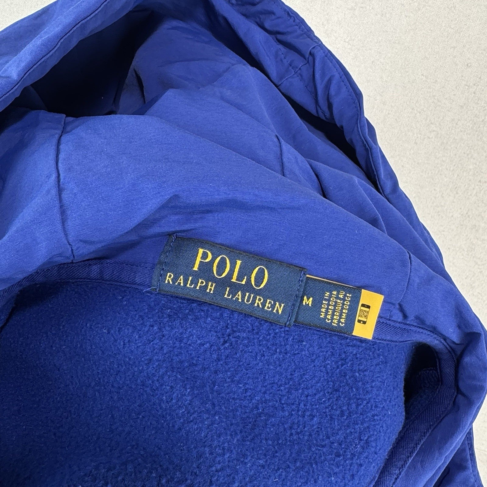 Polo Ralph Lauren Men’s M Logo Spectre Pullover Fleece Hoodie Quarter Zip Blue