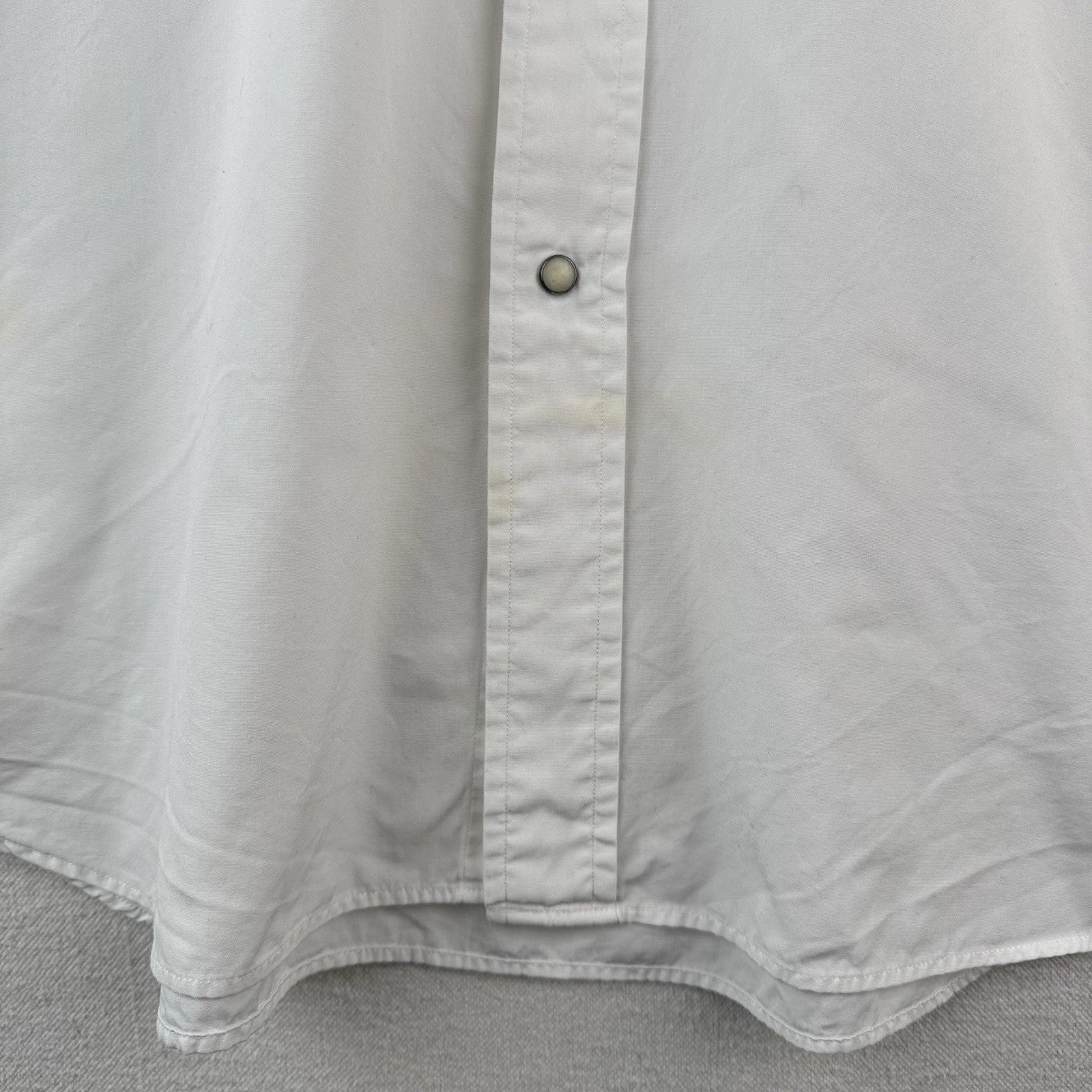 90’s Vintage Polo Ralph Lauren Mens L Western Classic Fit Pearl Snap Shirt Ivory