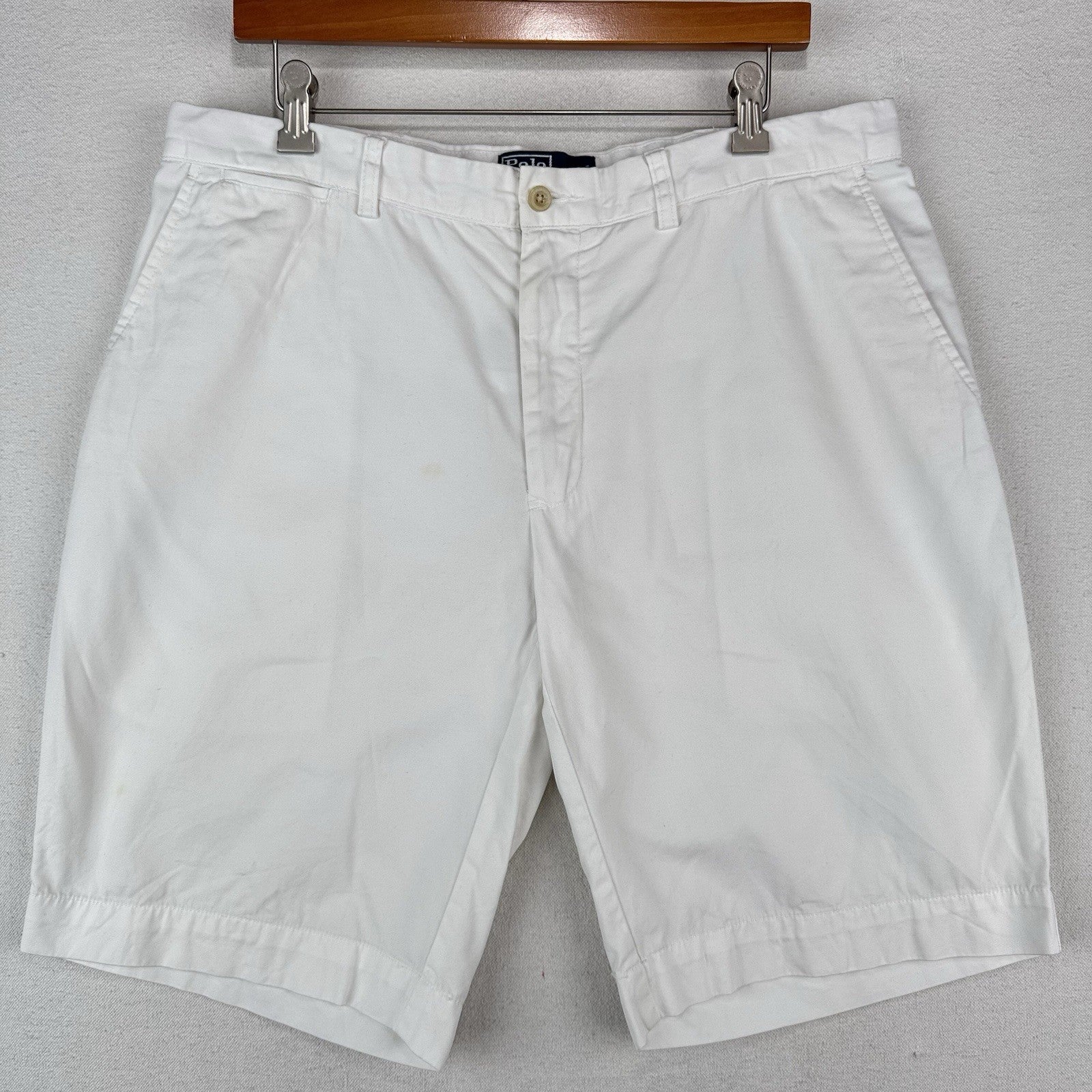 90’s Vtg Polo Ralph Lauren Men’s 36x10 Chino Shorts White 100% Cotton Twill