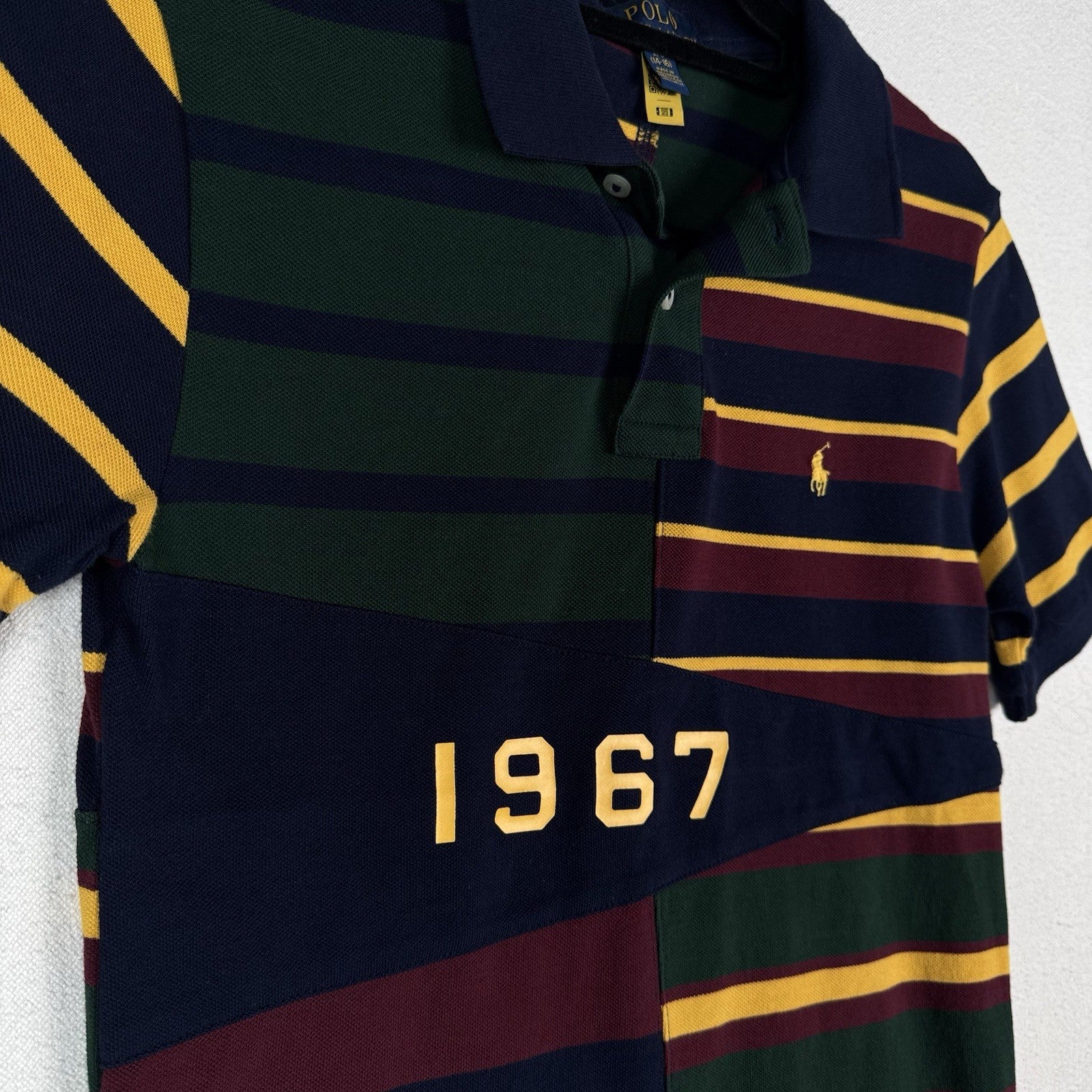 Polo Ralph Lauren Varsity Pennant Polo Shirt Boys L 14-16 Yacht 1967 Rugby