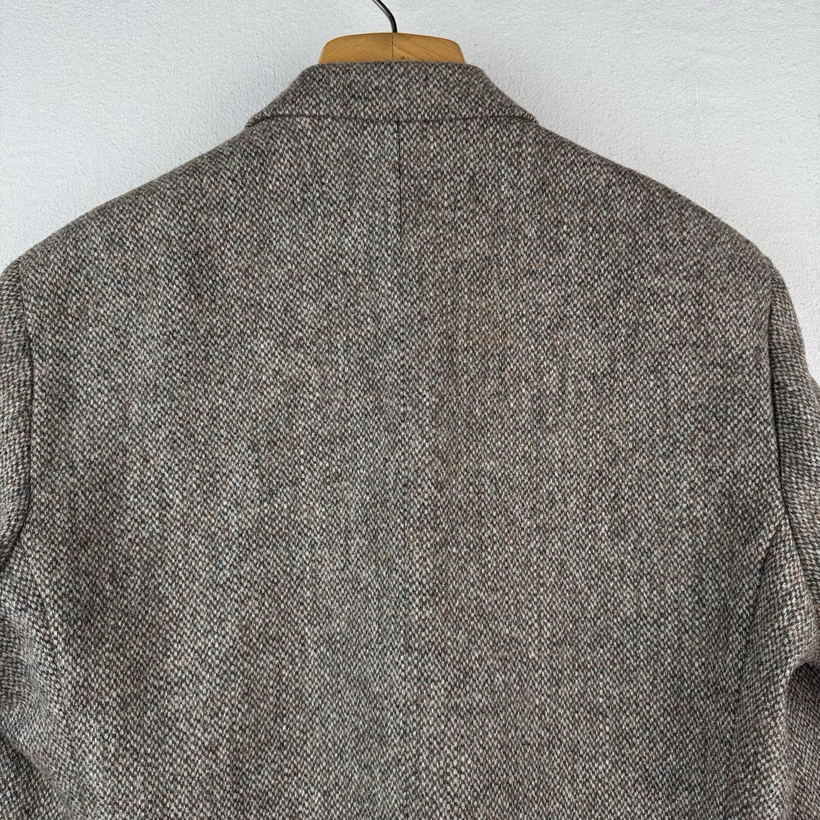 Harris Tweed Sport Coat 46R Brown Green 100% Wool Jacket Blazer