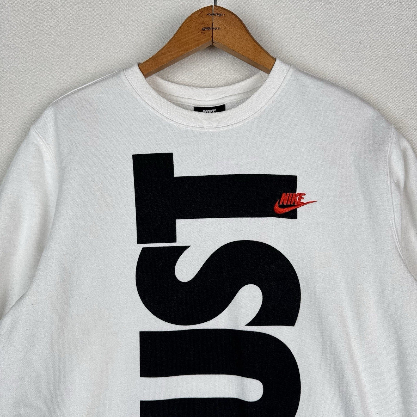 Nike Just Do It Spell Out Men’s White Sweatshirt Crewneck Big Front Back Medium