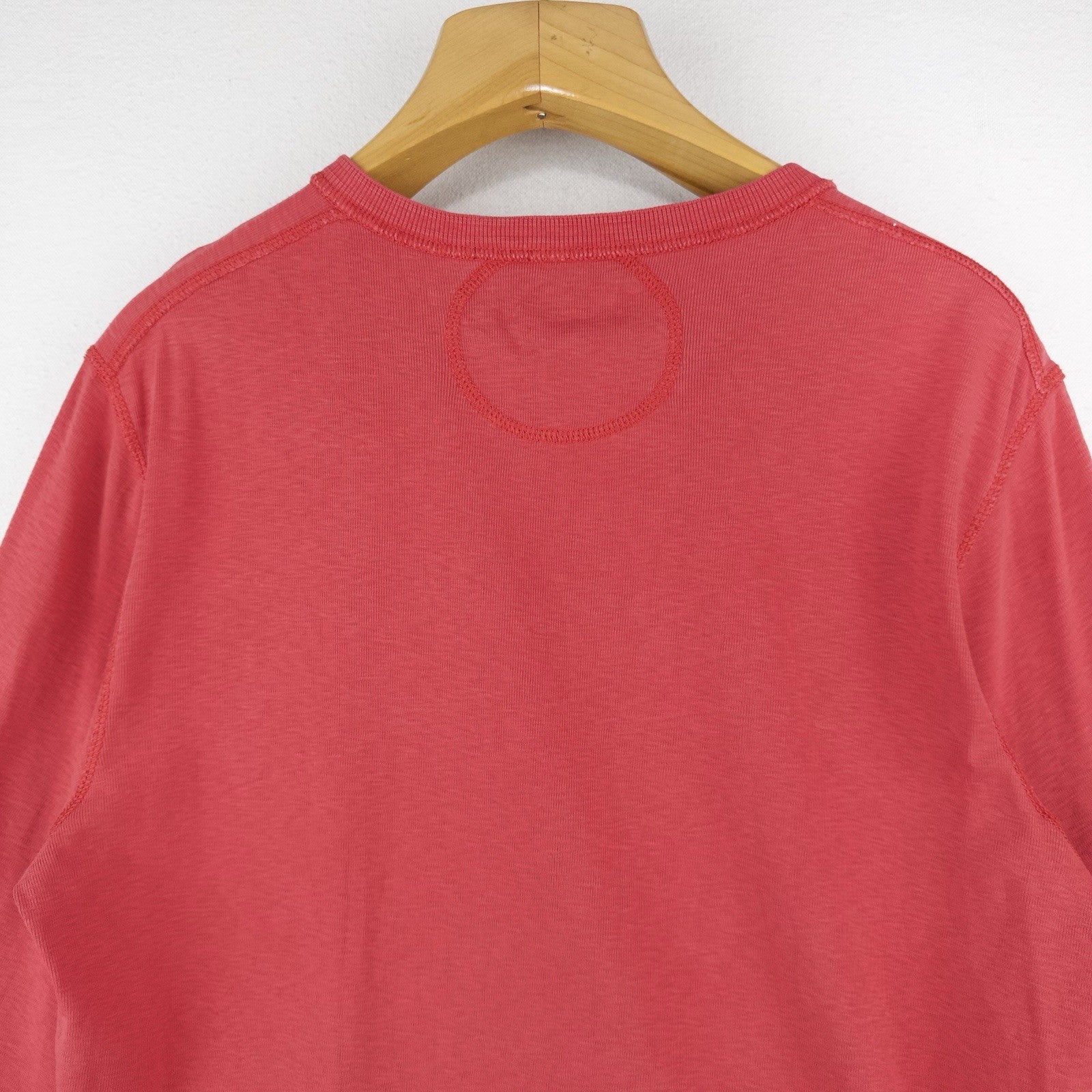 90's Vtg Polo Ralph Lauren Men's L Slub Jersey Long Sleeve Henley Shirt Coral Re