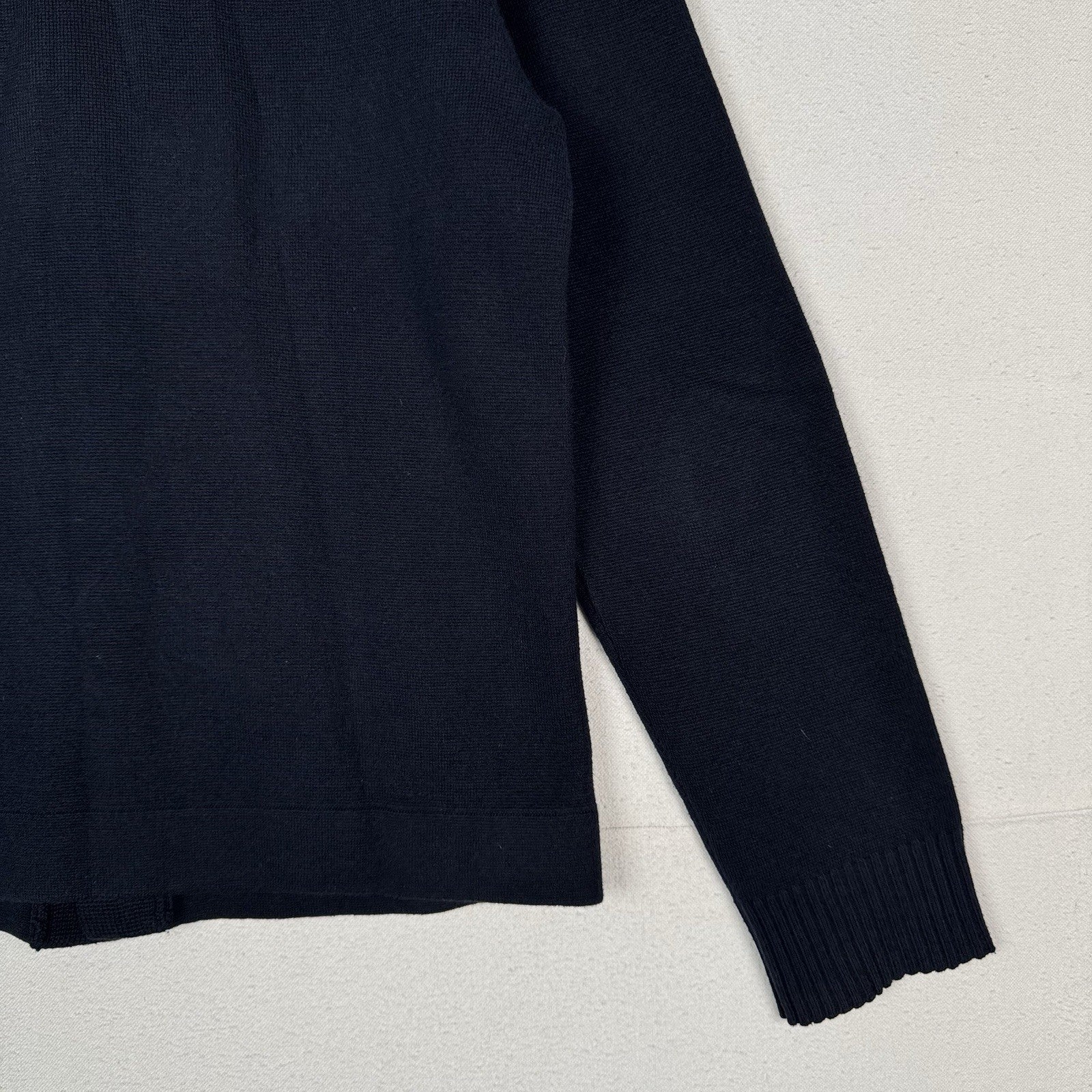 Abercrombie Fitch Men’s XL Wool Knit Navy Blue Cardigan Sweater Moose Logo