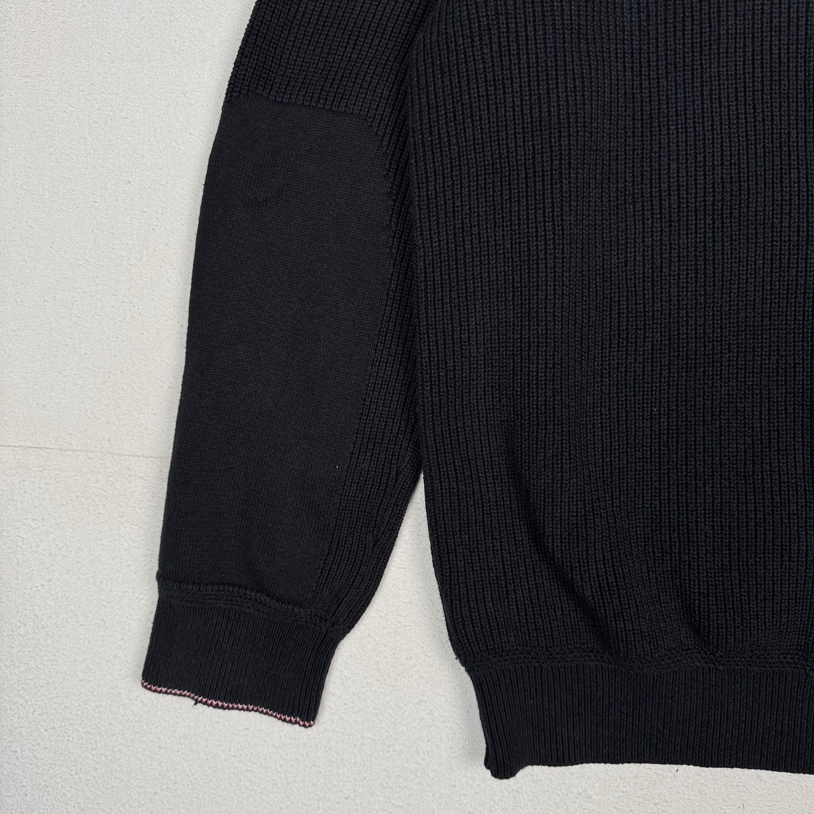Tommy Hilfiger Quarter Zip XXL Black Pima Cotton/Cashmere Sweater Pullover