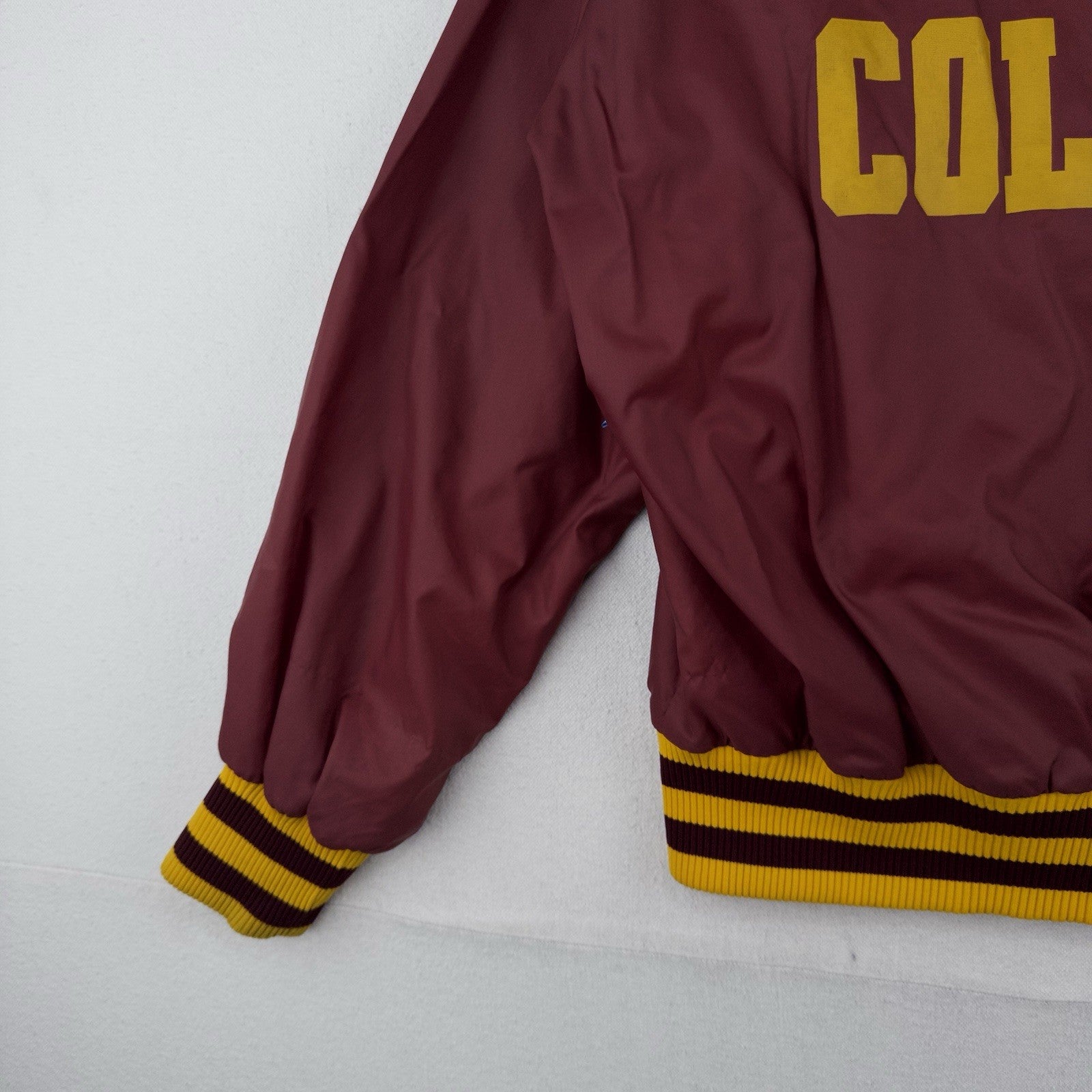 70’s Vtg Champion Eureka College Nylon Varsity Jacket Medium Snap Front Made USA