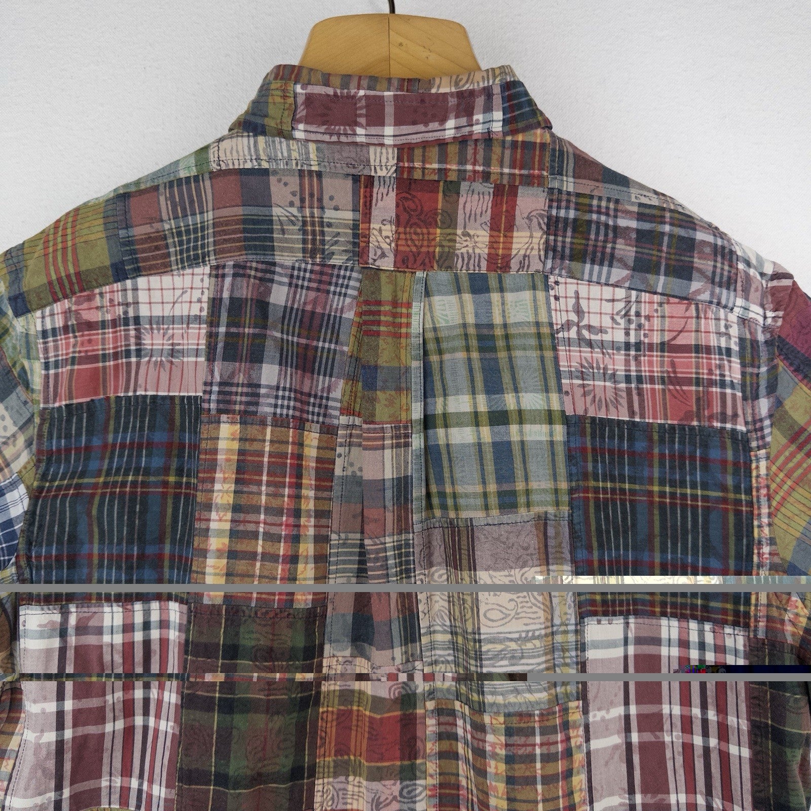 90’s Vtg Polo Ralph Lauren Men’s XL Plaid Madras Patchwork Button Down Shirt