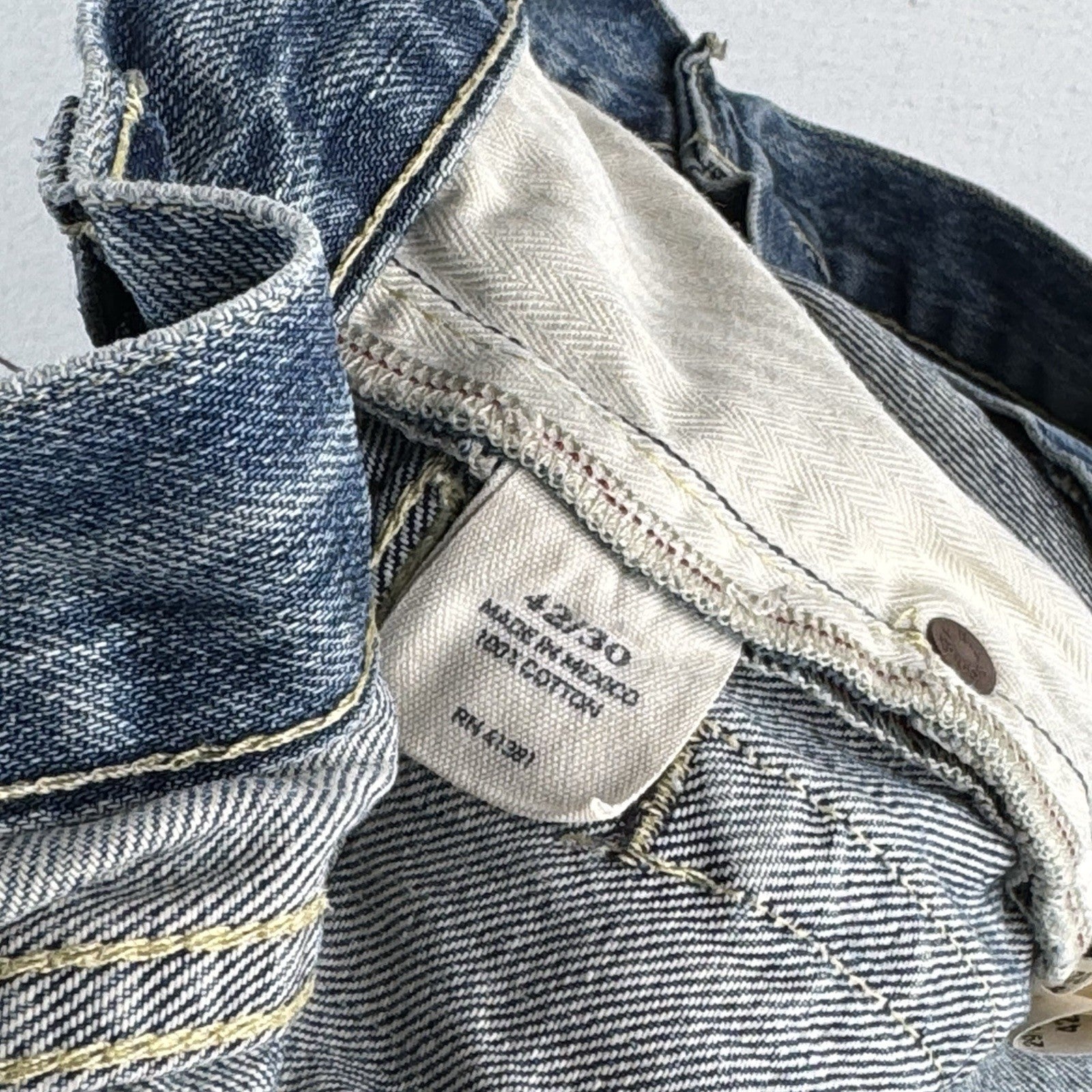 Vtg Polo Ralph Lauren Jeans Men’s 42x30 Blue Varick Slim Straight Selvage Denim