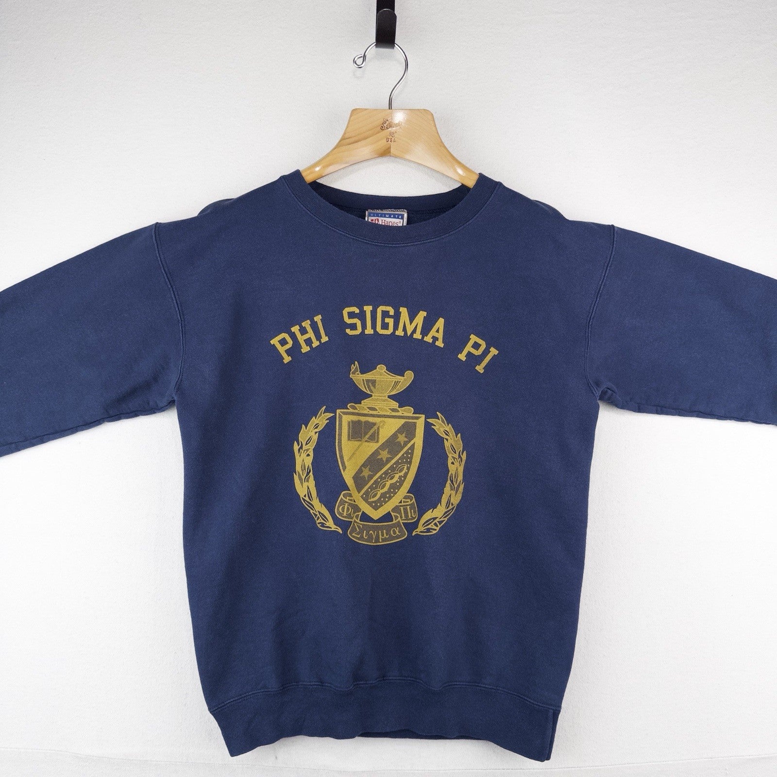 90’s Vtg Phi Sigma Pi Fraternity Sweatshirt Crewneck Men’s Small Navy Blue