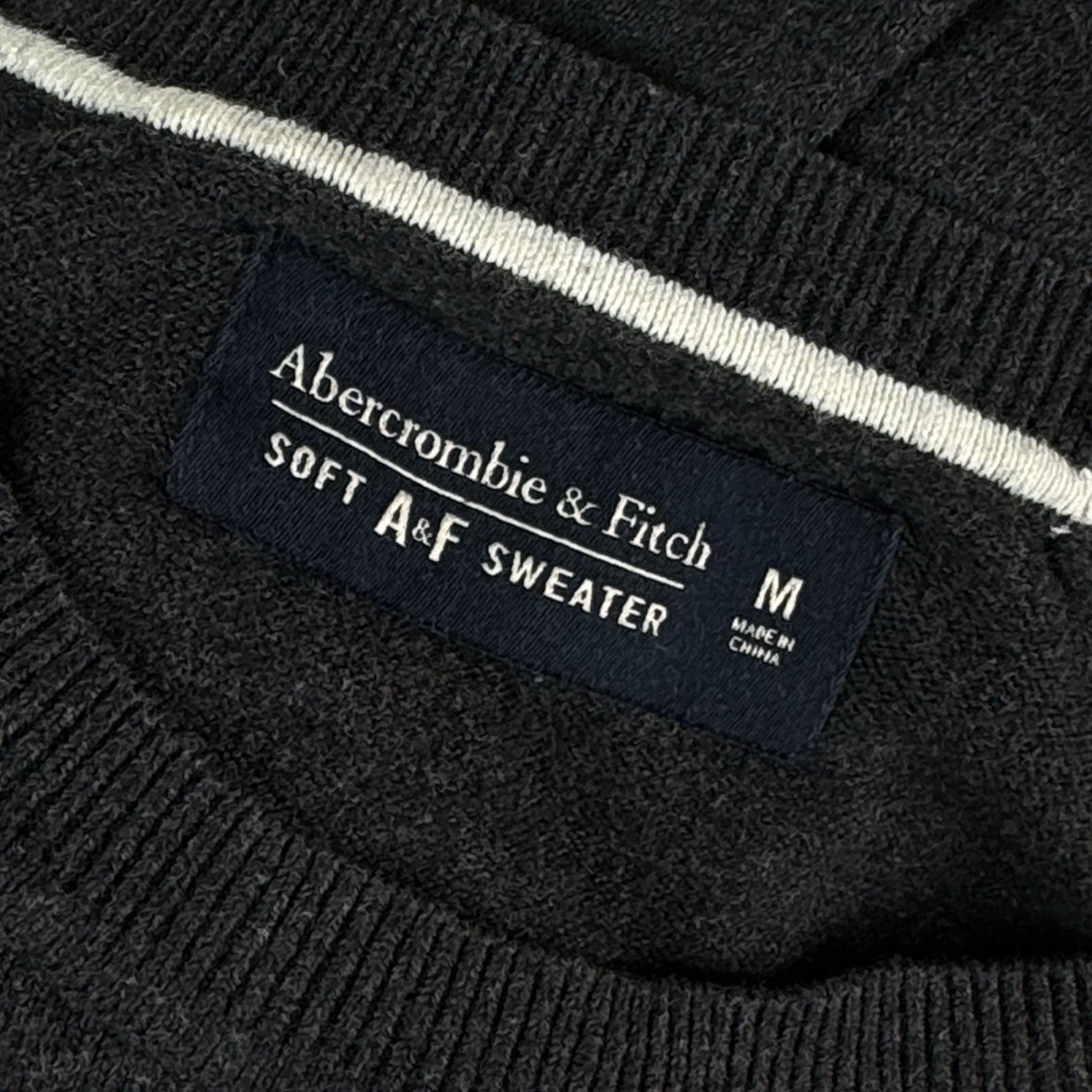 A&F Abercrombie & Fitch Women’s Gray Soft Cotton Cashmere Crew Neck Sweater M