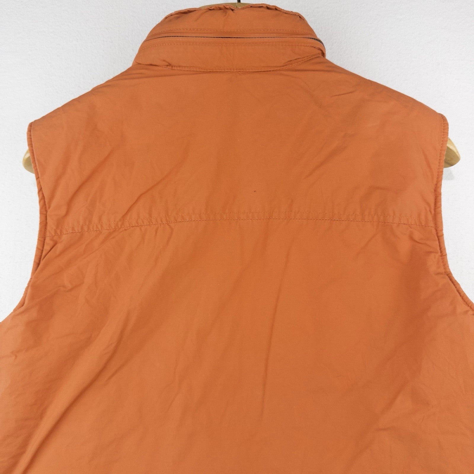 J.Crew Puffer Vest Full Zip Orange Women’s Large Hidden Hood Snaps