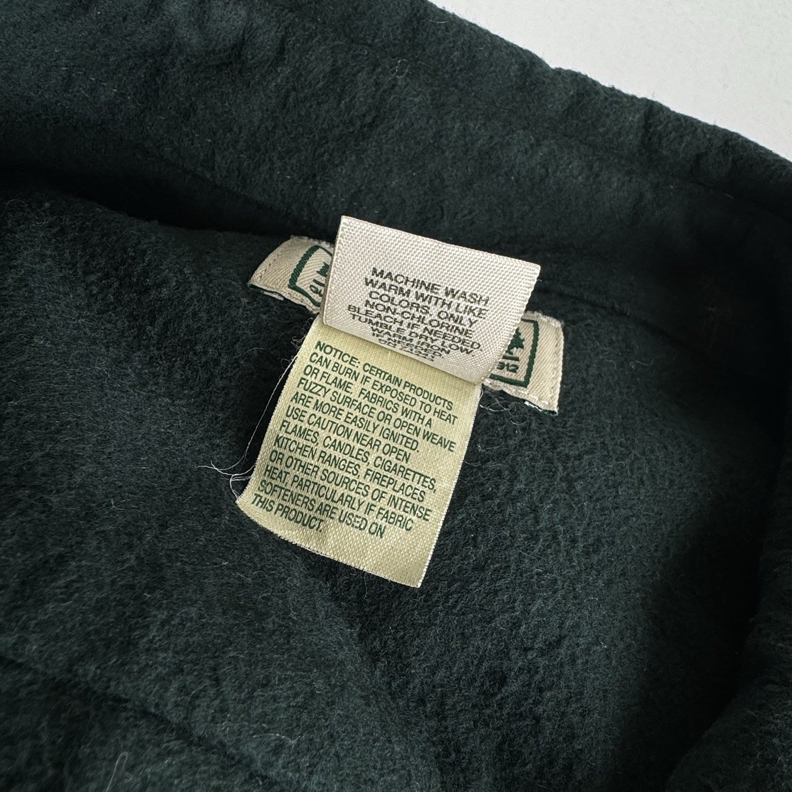 LL Bean Flannel Shirt Mens Green Medium Chamois Button Up Outdoor Heavyweight