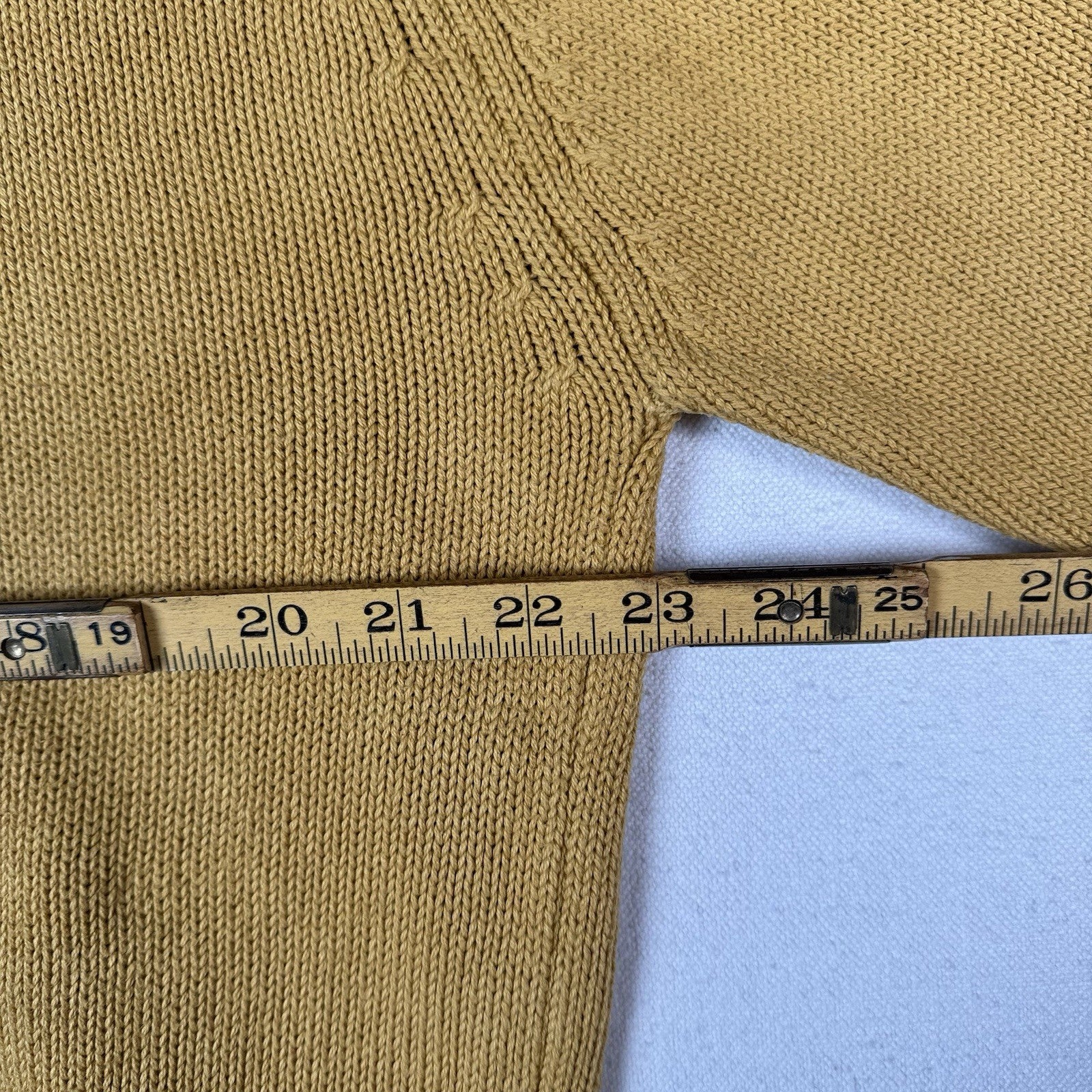 Lands End Womens Crewneck Sweater Yellow Size Large 14-16 Midweight Cotton USA