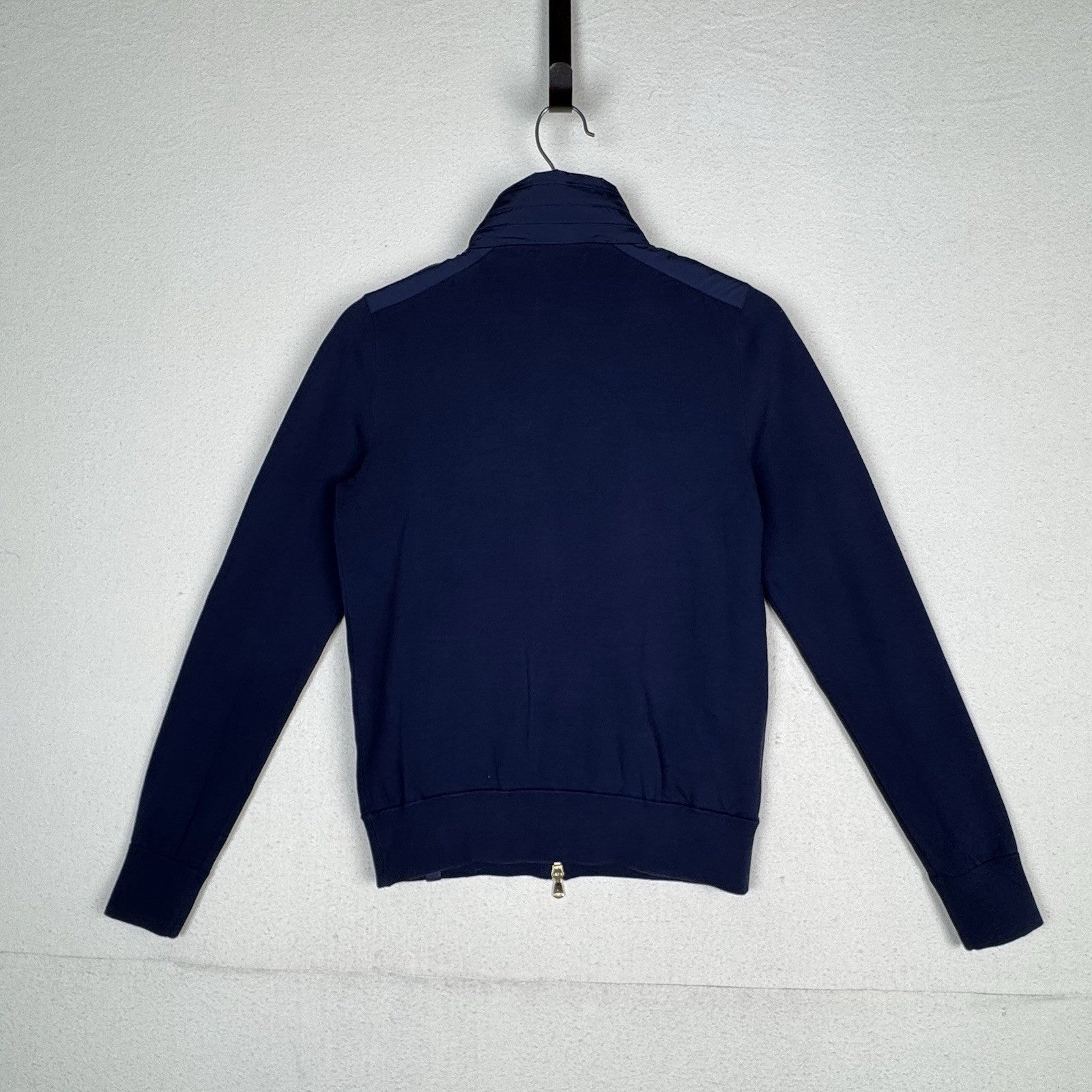 Ralph Lauren Golf Women’s Double Knit Blue Bomber Double Zip Stowaway Hood Small