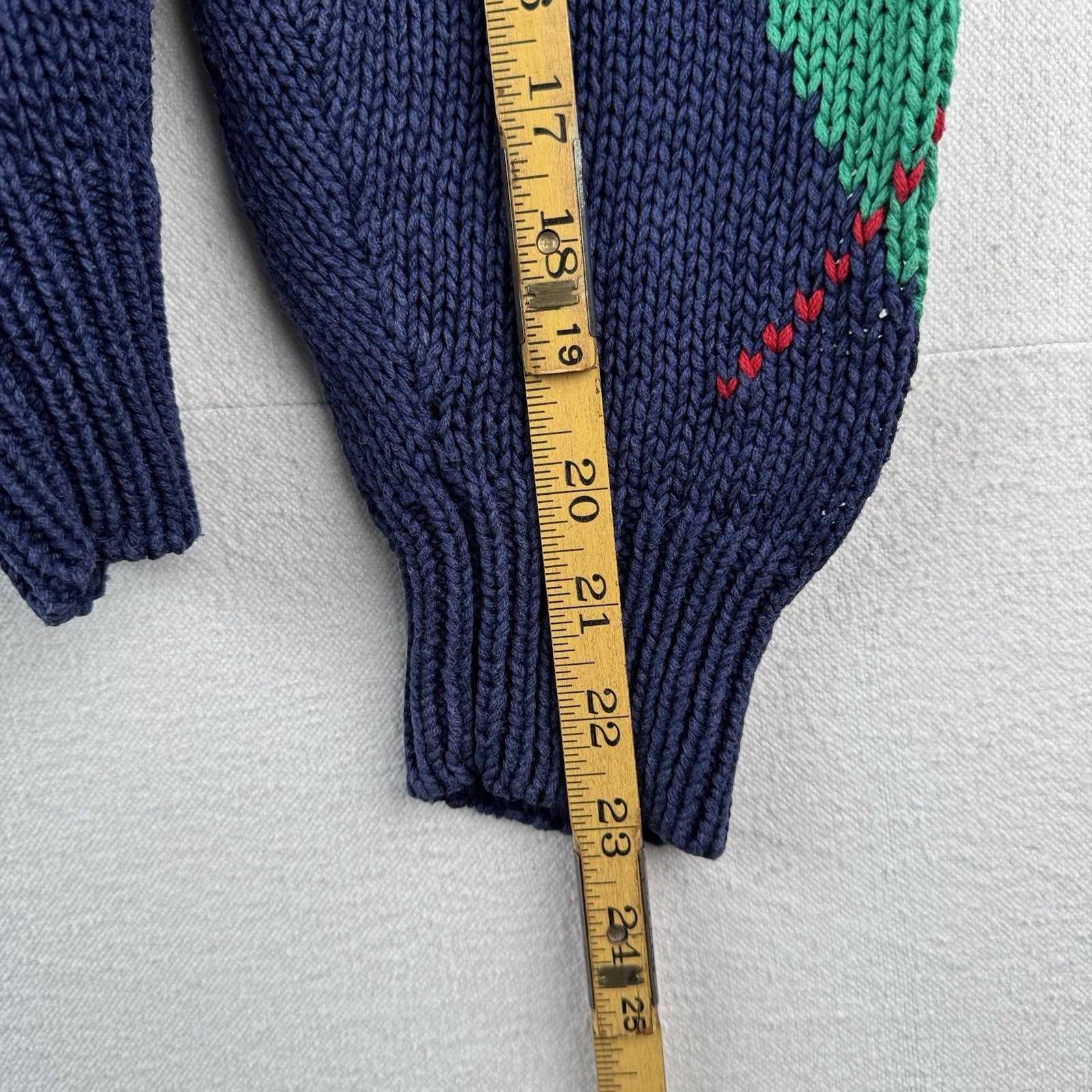 80’s Vintage Argyle Cardigan Sweater Blue Diamond Knit Unisex Medium