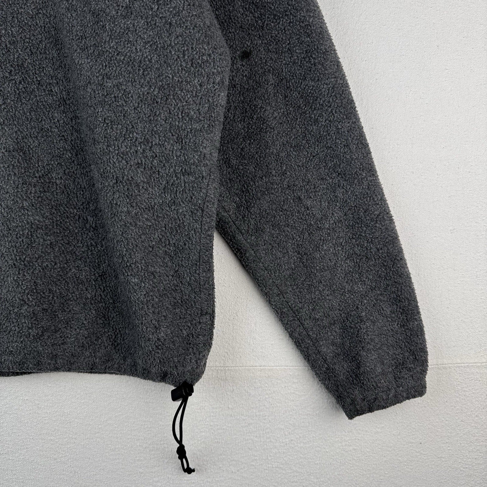 90s Vtg J.Crew Oarsman Men’s Medium 1/4 Zip Gray Fleece Pullover Made USA *Read