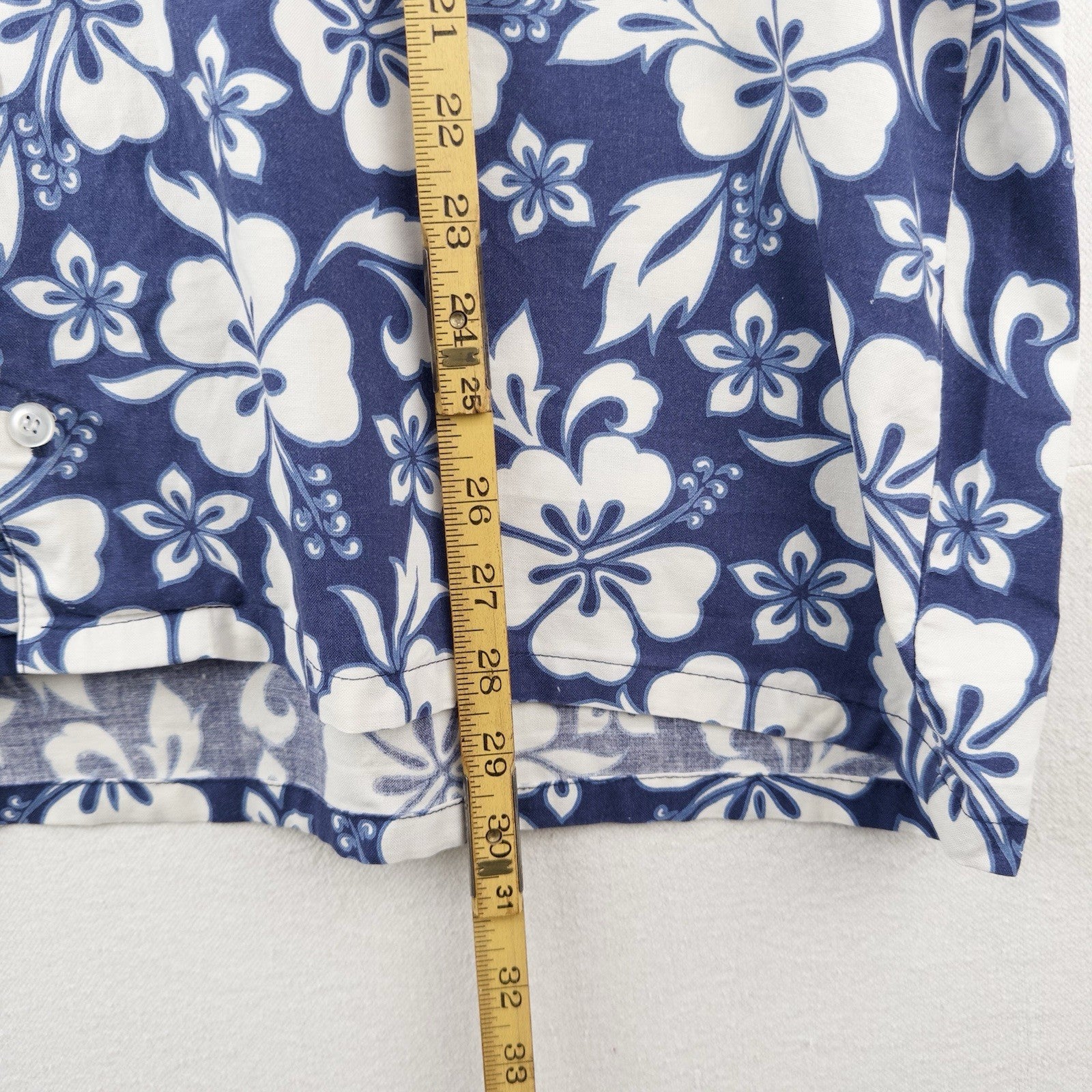 Vtg 9th Wave Blue Floral Hawaiian Shirt Men’s XL Beach Button Up USA