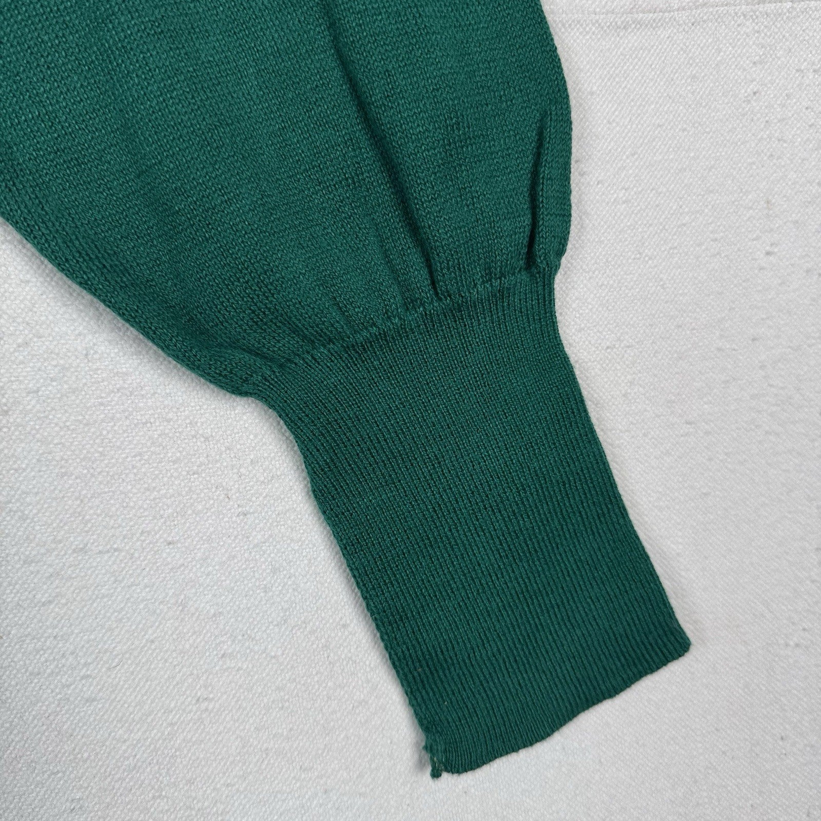 80’s Deadstock 100% Sea Island Cotton Polo Button Long Sleeve Green 2XL Made USA