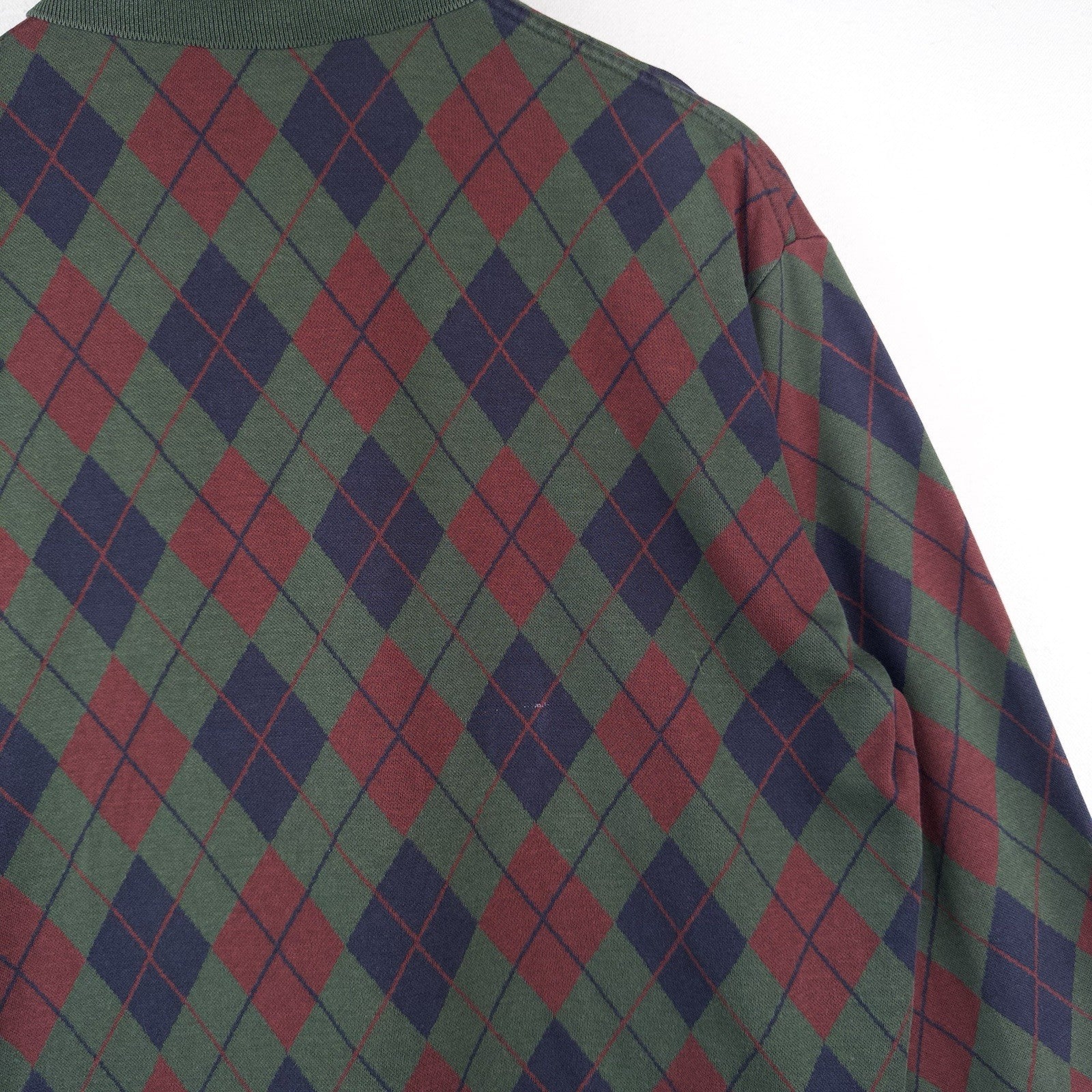 90’s Vtg Polo Ralph Lauren Shirt Mens L Navy Argyle Knit Long Sleeve Made In USA