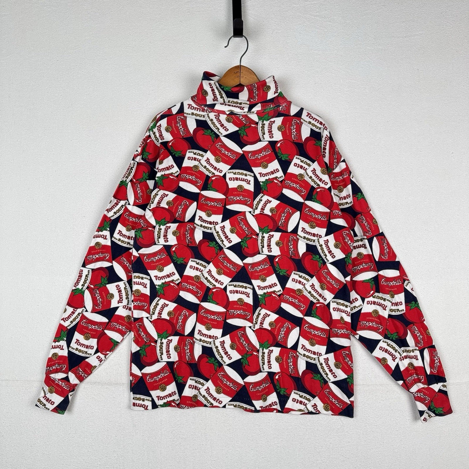 Vtg Campbell’s Tomato Soup Pop Art 60s Andy Warhol Soup Can Turtleneck XL USA