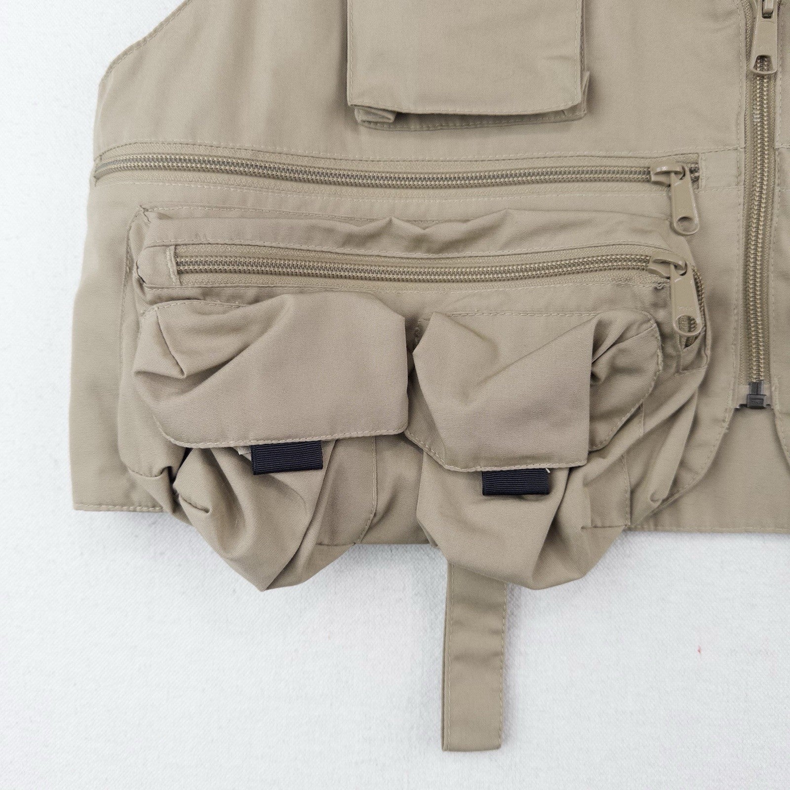90’s Vtg Columbia PFG Khaki Fly Fishing Utility Vest Men's M Cushioned Collar