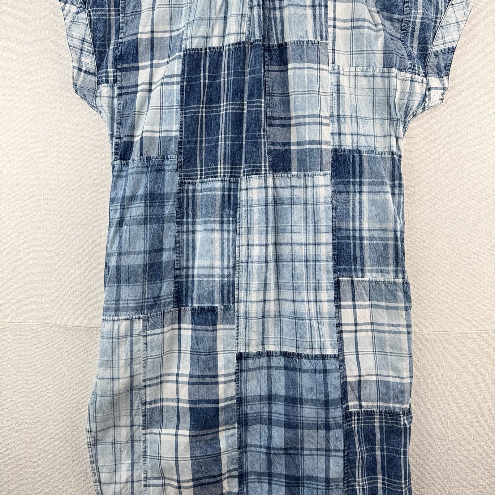Polo Ralph Lauren Plaid-Patchwork Henley Cotton Shirt Dress Women’s 6
