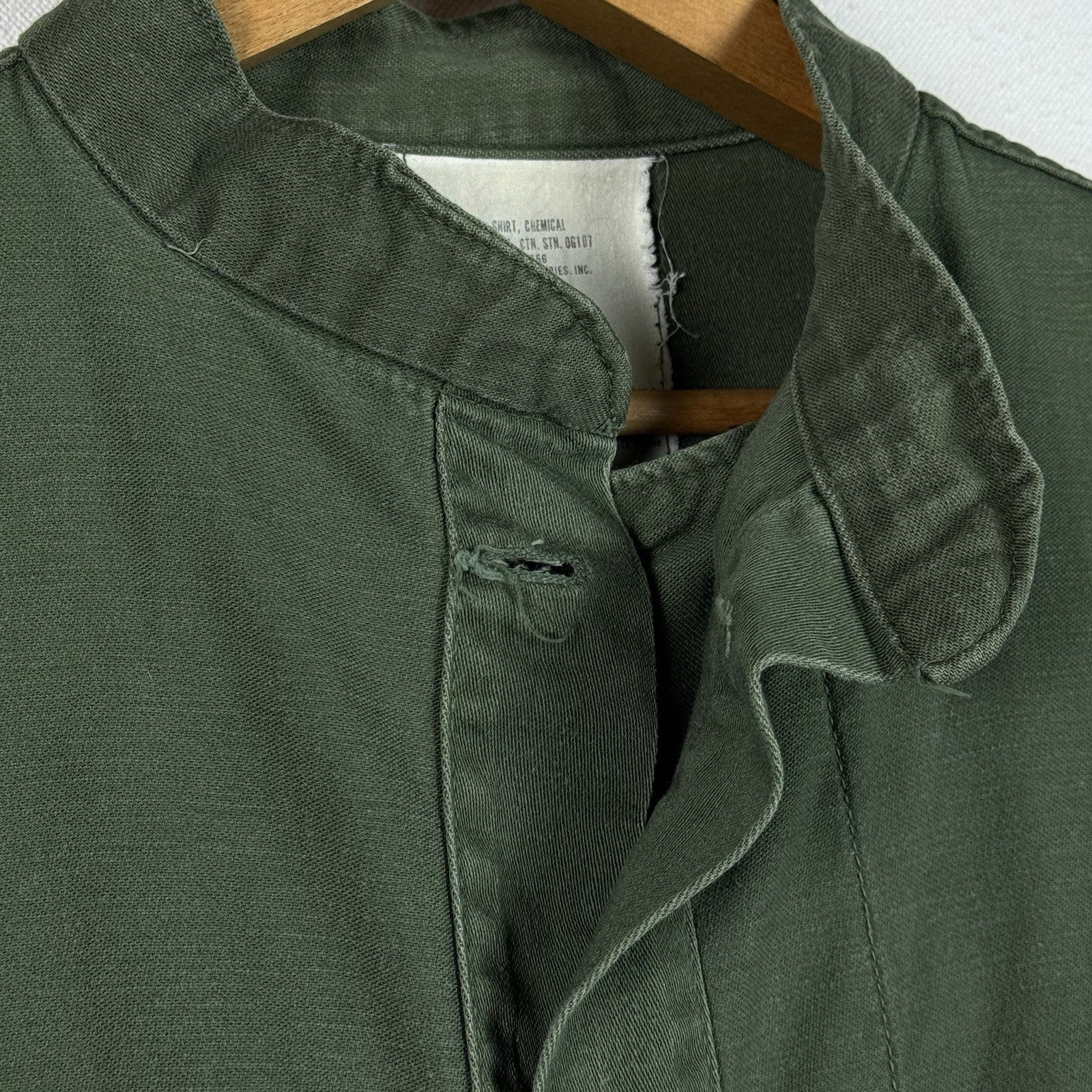 70s US Military Liner Shirt Chemical Protective Button Shirt Large 8415009008249
