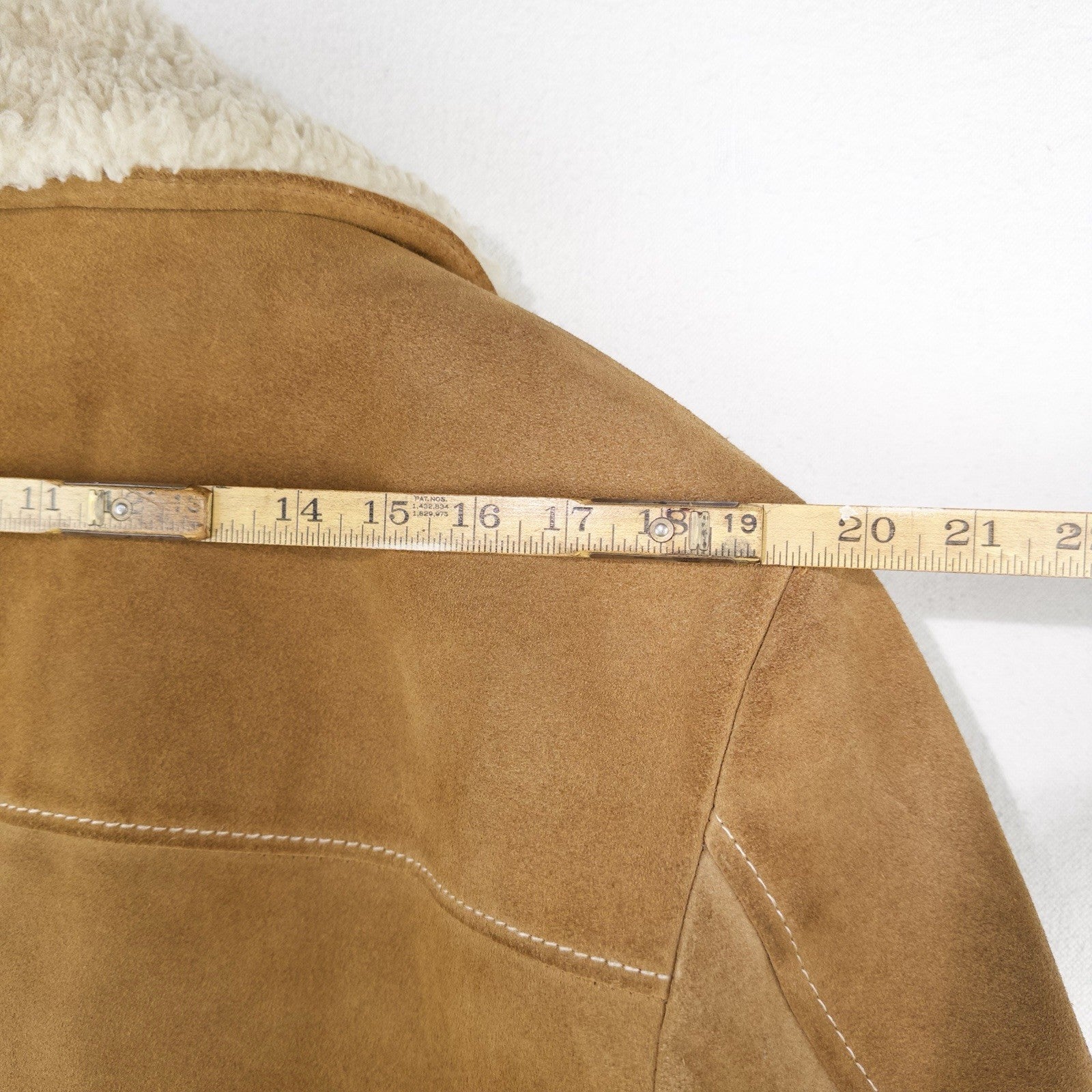 70’s Vtg Towncraft Shearling Suede Jacket Men’s Western Ranch Sheepskin 46R USA