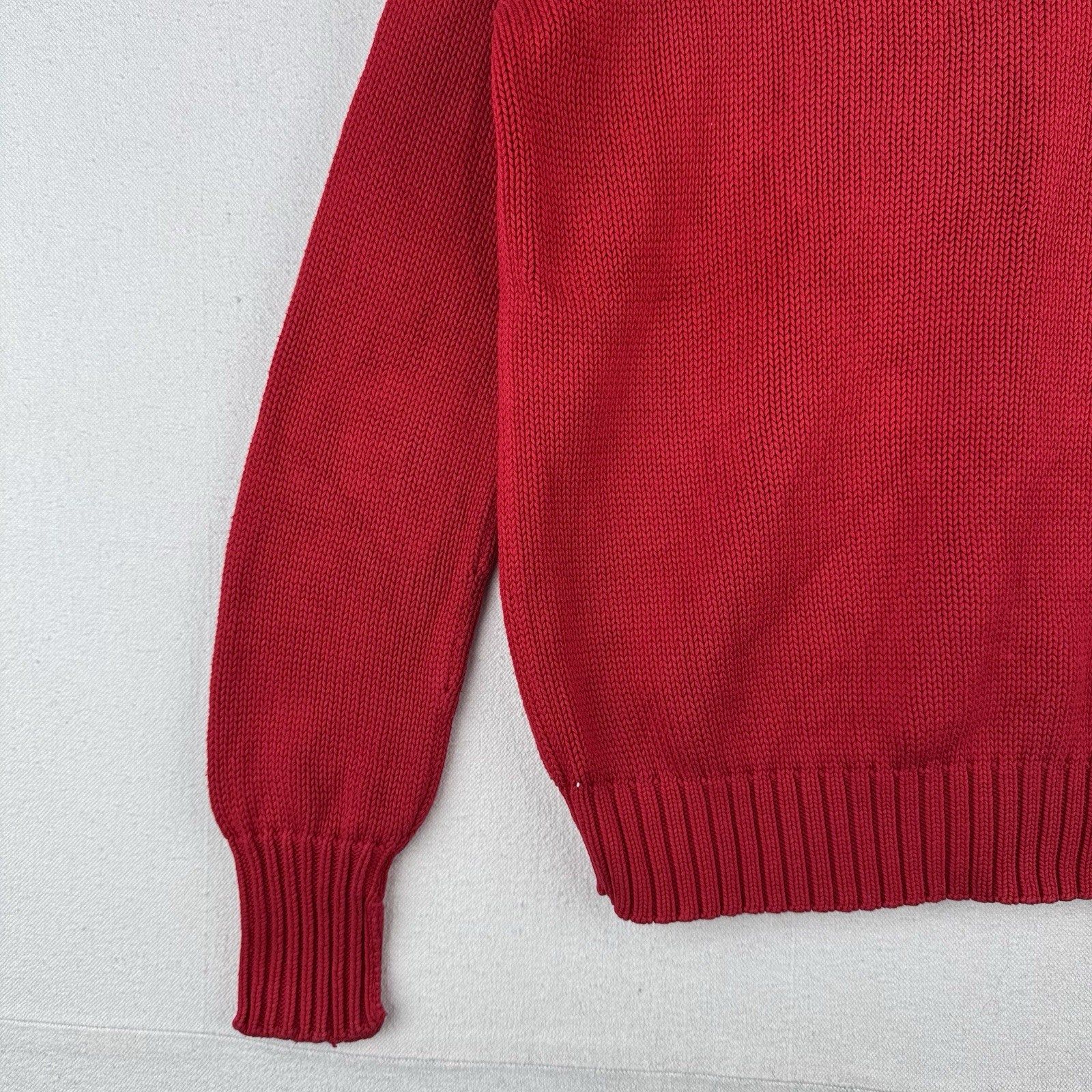 Vintage Ralph Lauren Polo Sport Men’s S 100% Cotton Crewneck Sweater Red