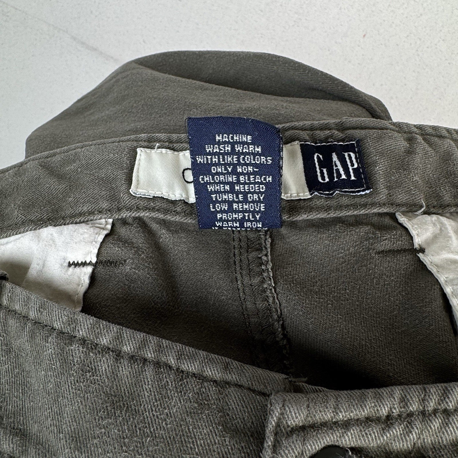 Vintage Gap Cargo Pants Mens 34x34 Olive Green Cotton Utility Pockets