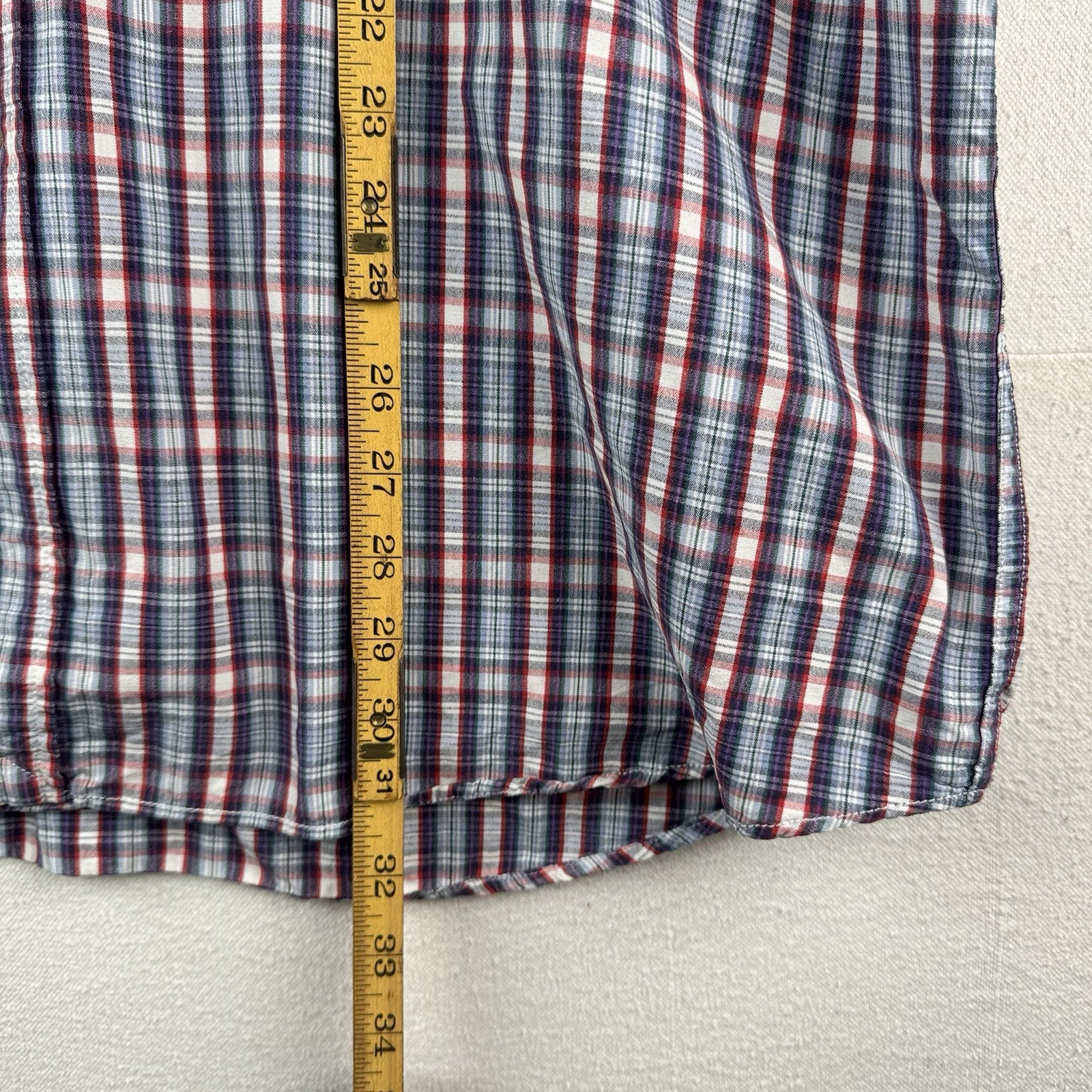 Vintage Polo Sport Ralph Lauren Men’s XL Red Blue Plaid Cotton Camp Shirt
