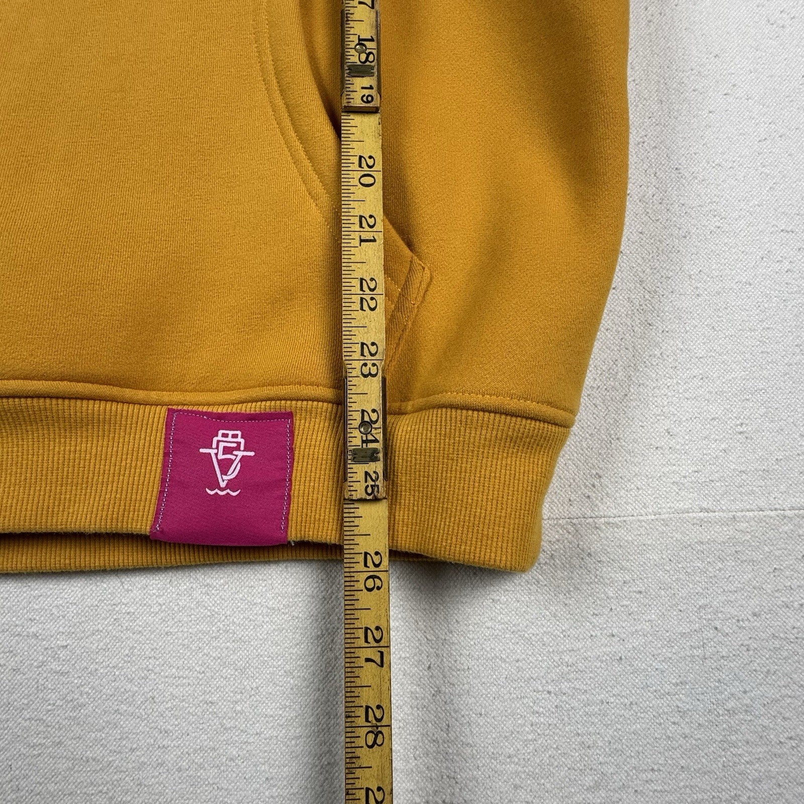VietFive Coffee Crewneck Sweatshirt Mens Medium Yellow Cozy Soft Kangaroo Pocket