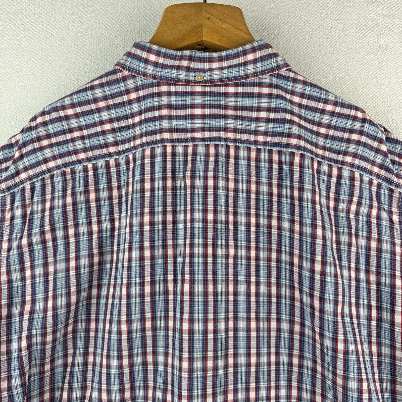Vintage Polo Sport Ralph Lauren Men’s XL Red Blue Plaid Cotton Camp Shirt