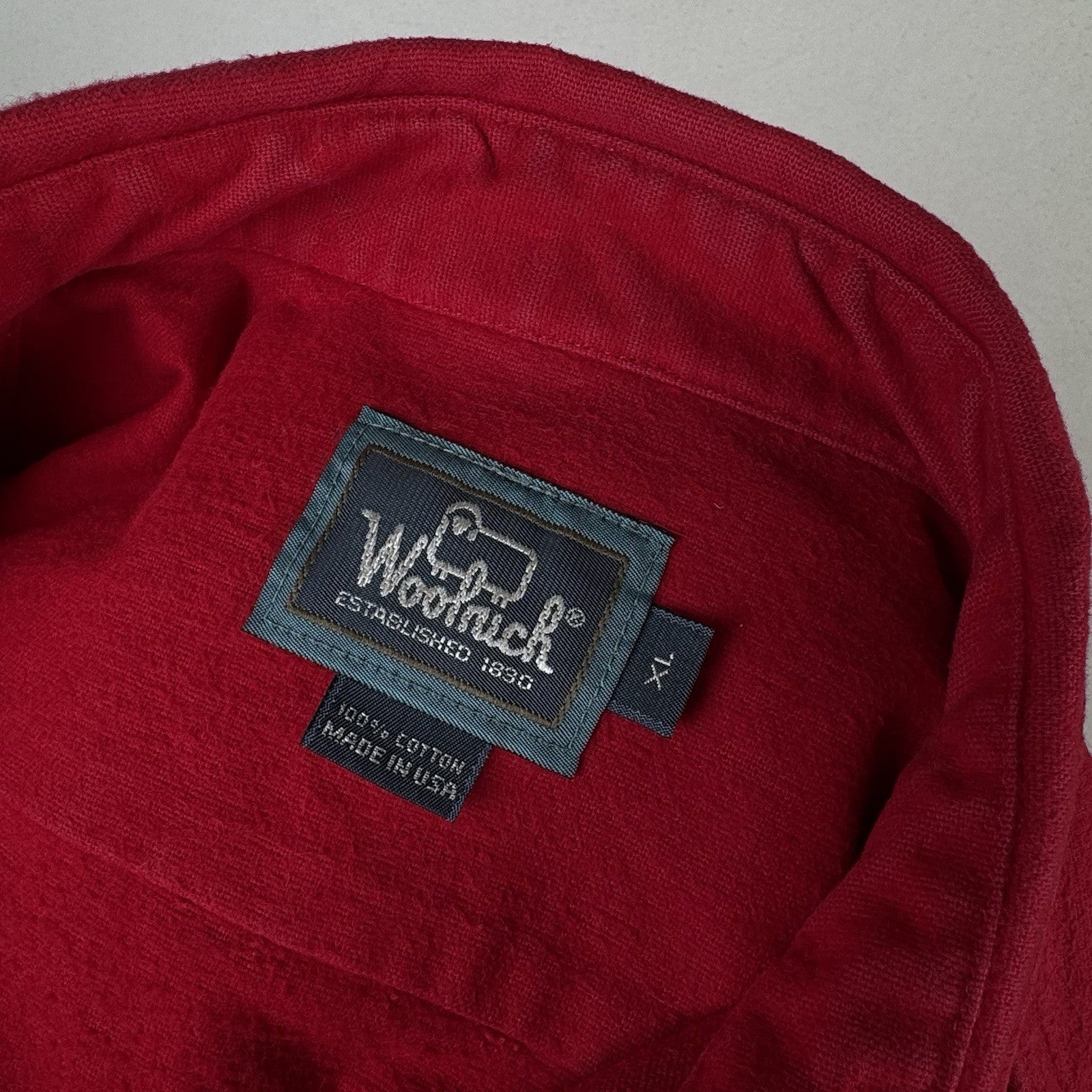 Vintage Woolrich Cotton Flannel Men’s XL Red Heavyweight Shirt Made in USA