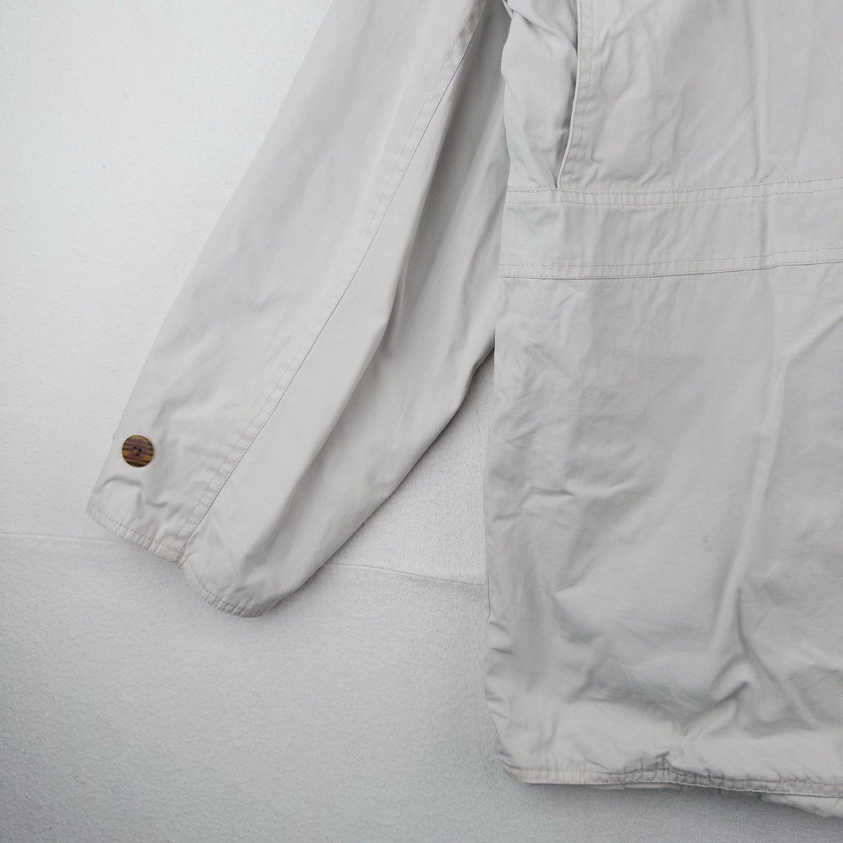 90’s Vtg J. Crew Oarsman Barn Jacket Chore Field Coat Corduroy Collar Beige M