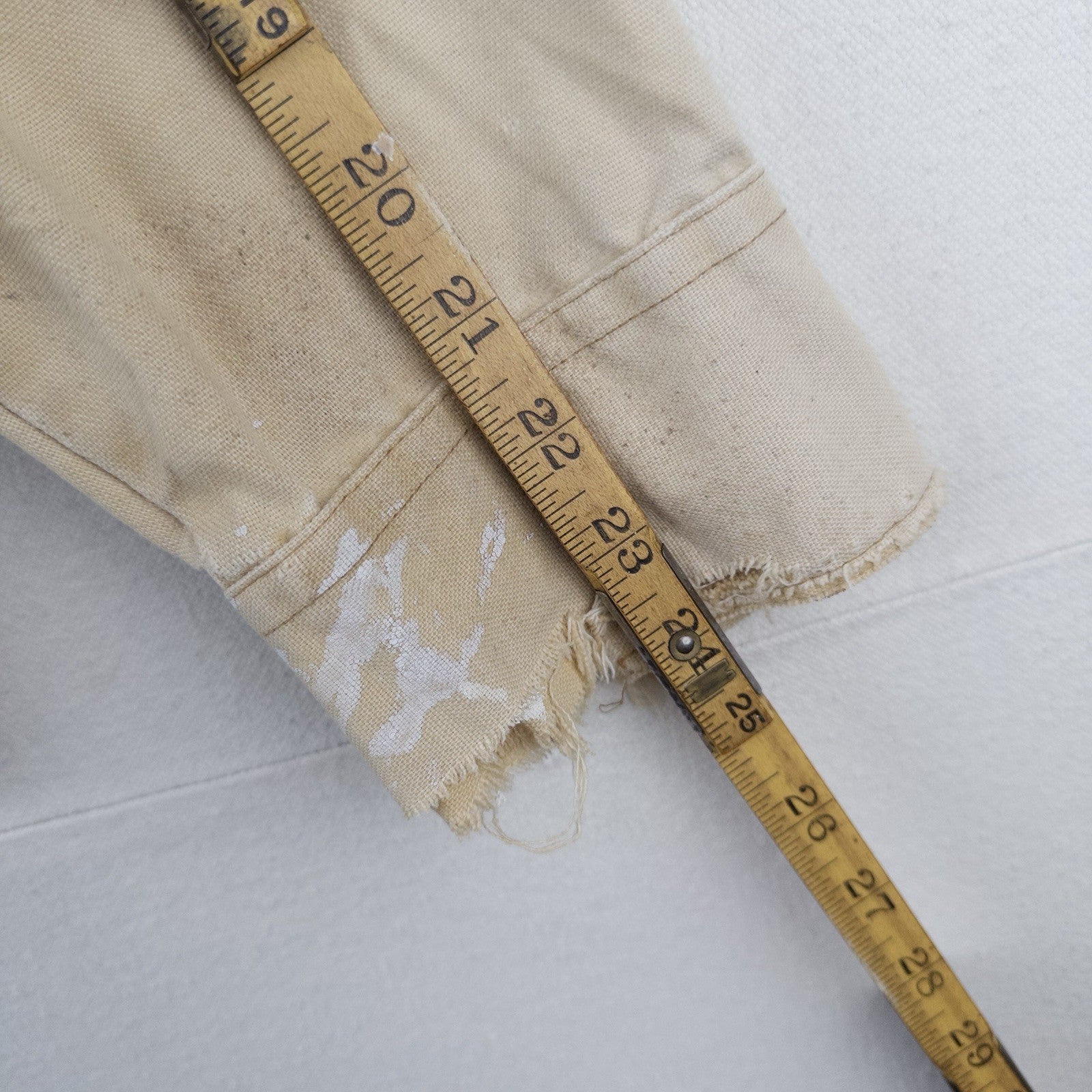 70’s Vtg Sportsman's Guide Shirt Mens L Heavy Cotton Tan Long Sleeve *Distressed
