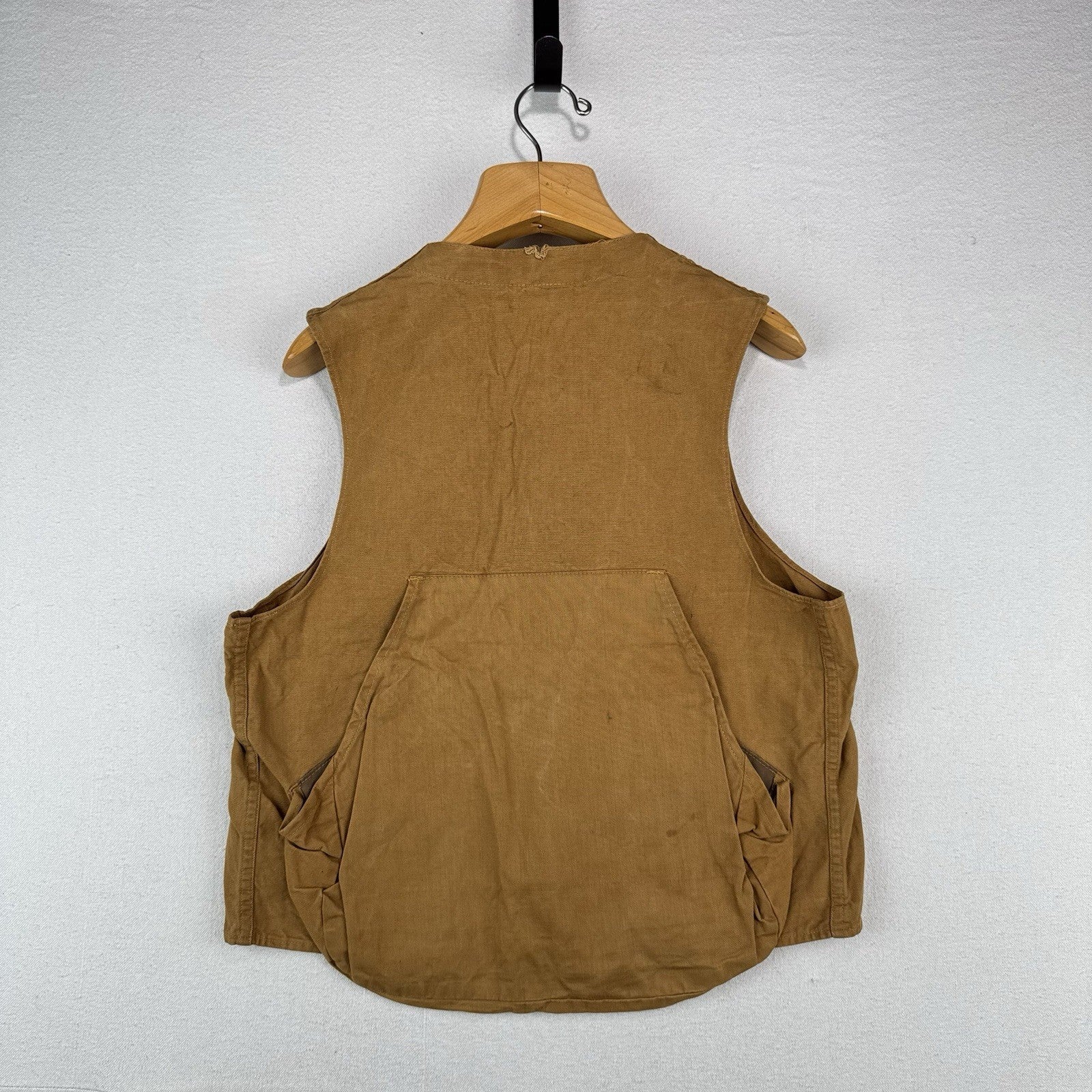 60’s Vtg Drybak Hunting Vest Brown Duck Canvas Shell Loops Game Bag Men’s M 40”