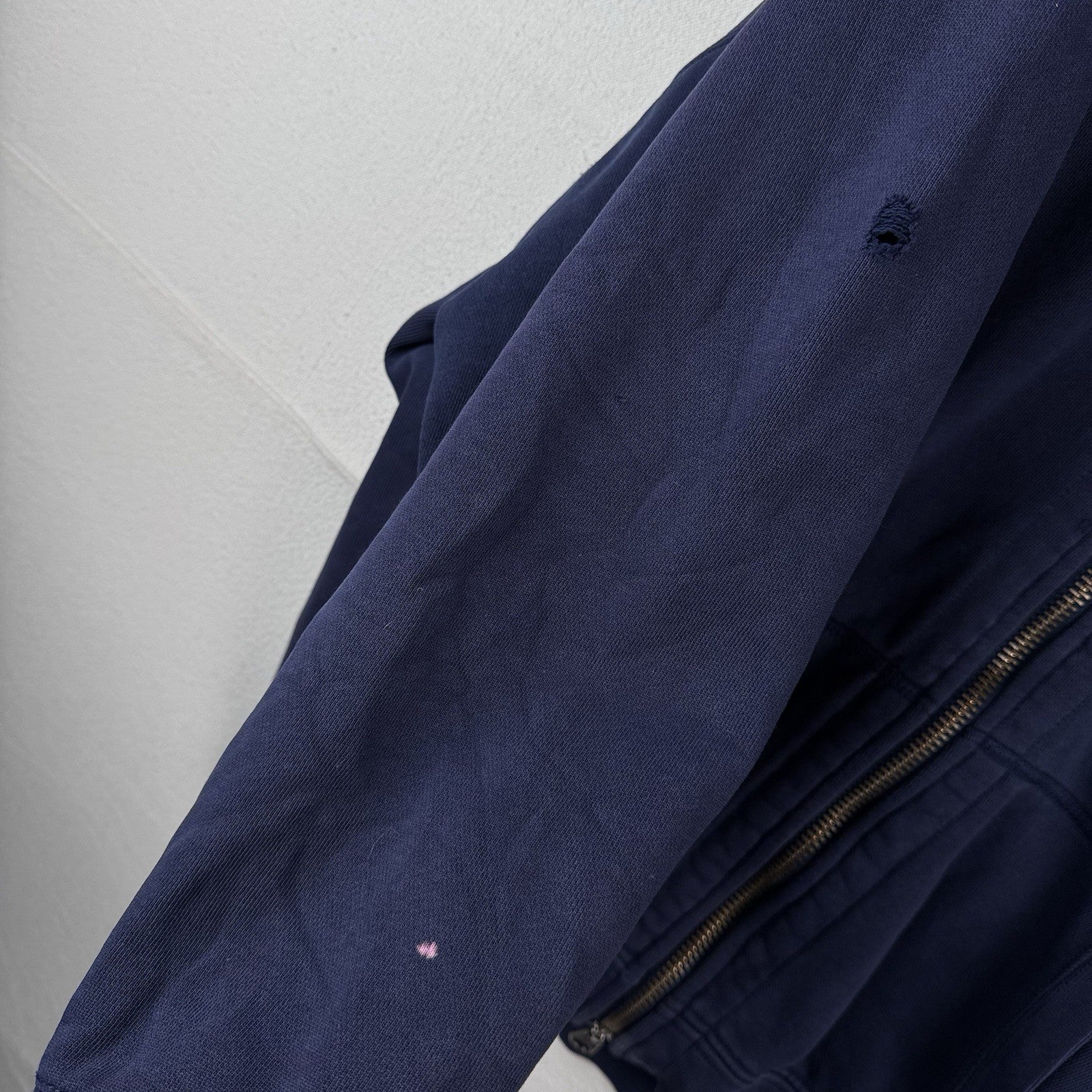 Vintage Ralph Lauren Hoodie Men’s 4XL Navy Blue Sweatshirt Full Double Zipper