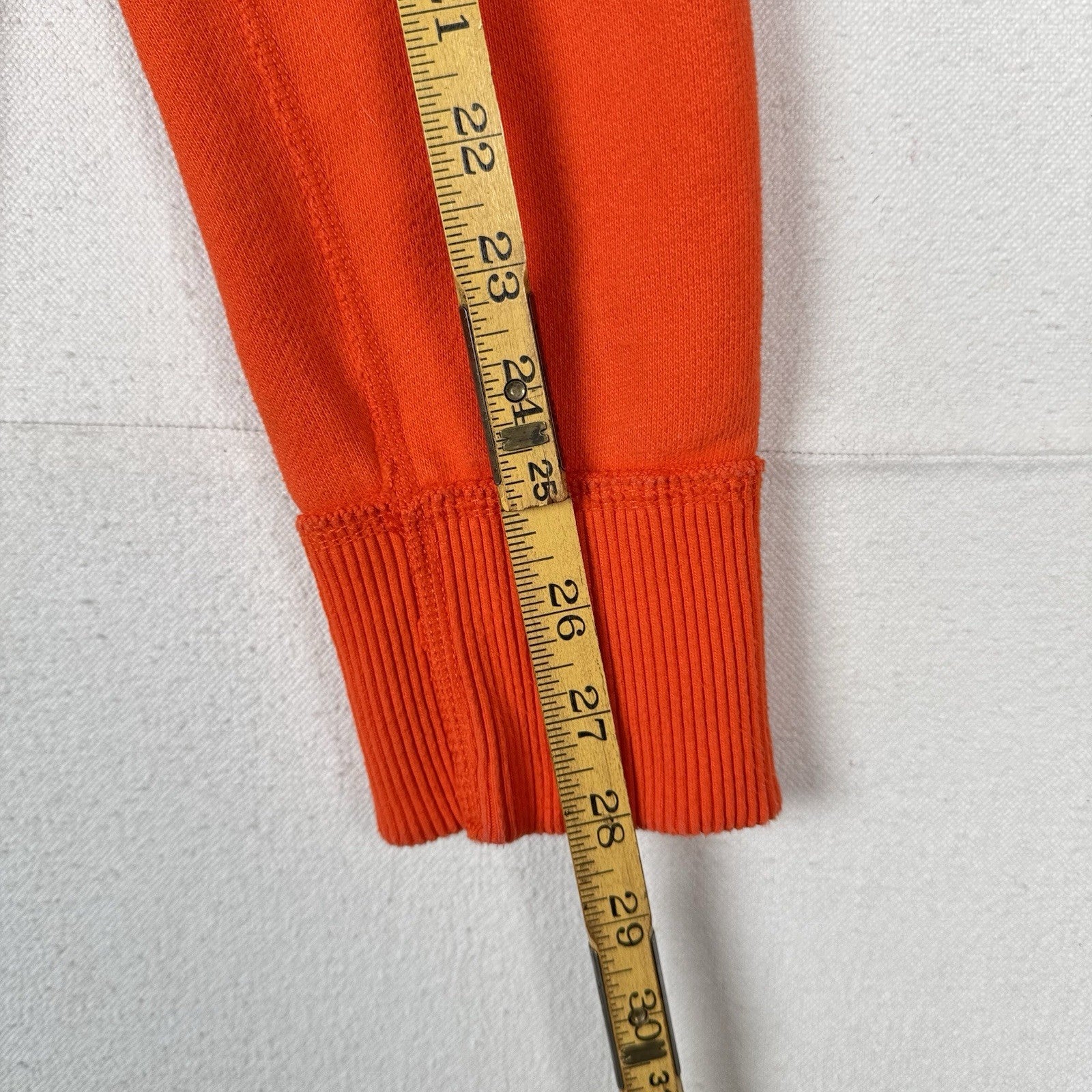 Vintage Abercrombie & Fitch NY Muscle High Cotton Zip Hoodie Orange Large
