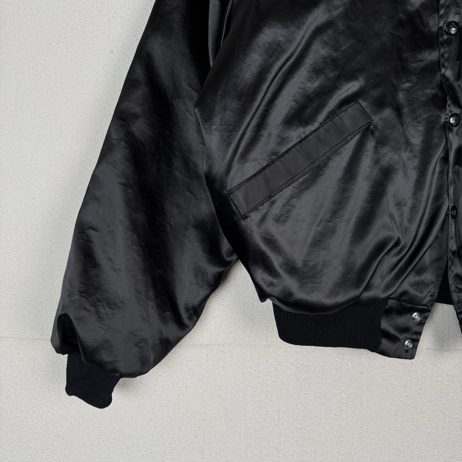 Vtg United Brotherhood Of Carpenters Local 212 XL Black Satin Jacket Made In USA