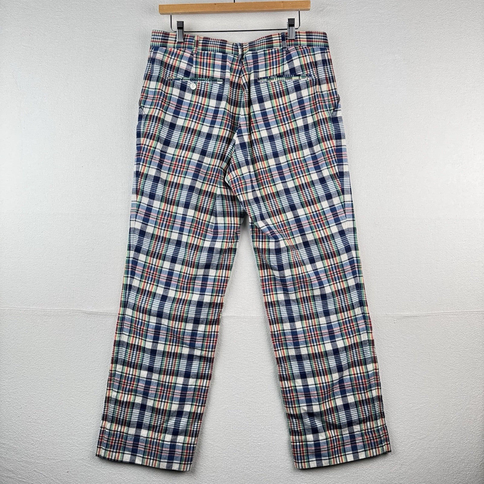 80’s Vintage Brooks Brothers Madras Plaid Chino Pants Men’s 32x28 Made In USA