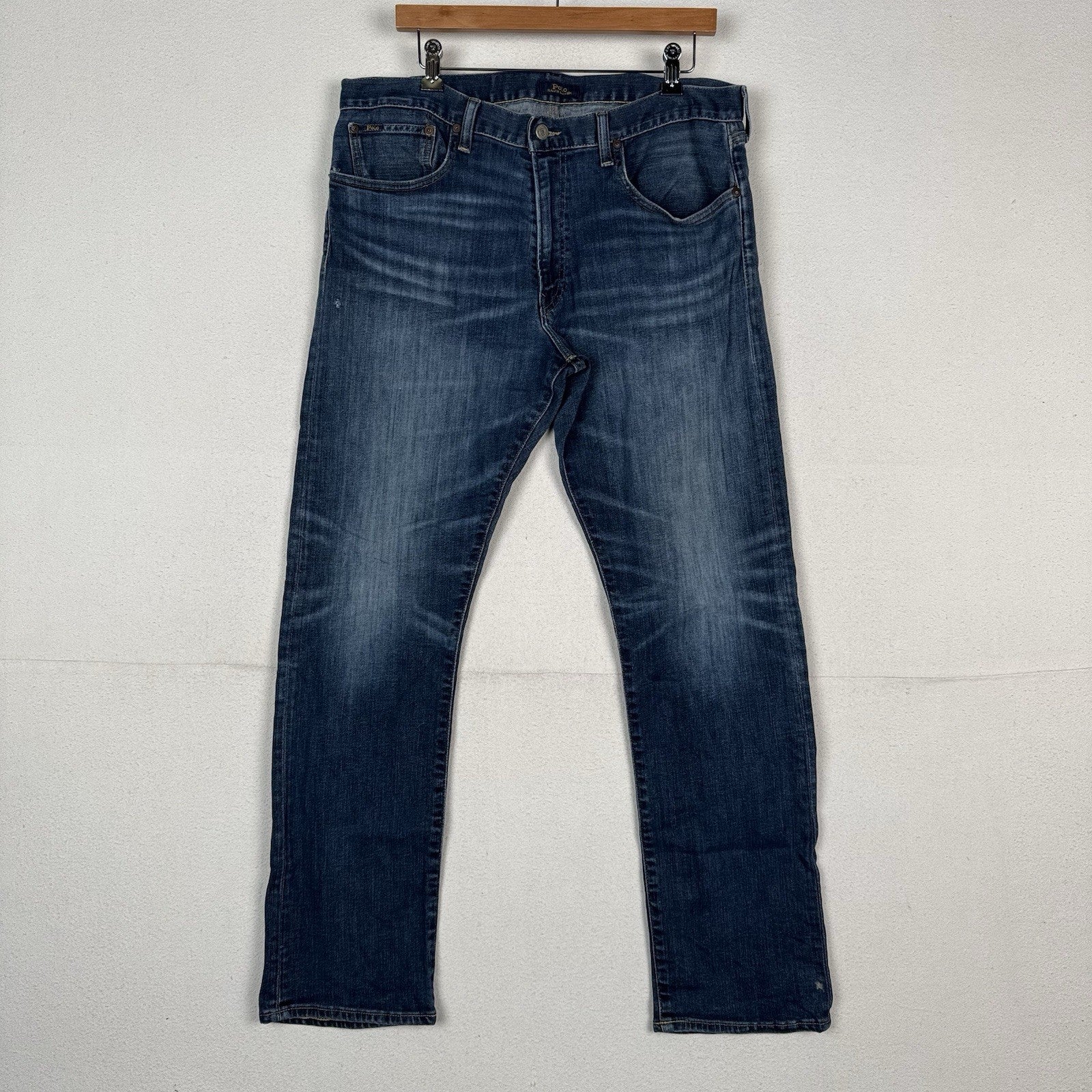 Polo Ralph Lauren Hampton Jeans Mens 36x32 Denim Relaxed Straight *Distressed