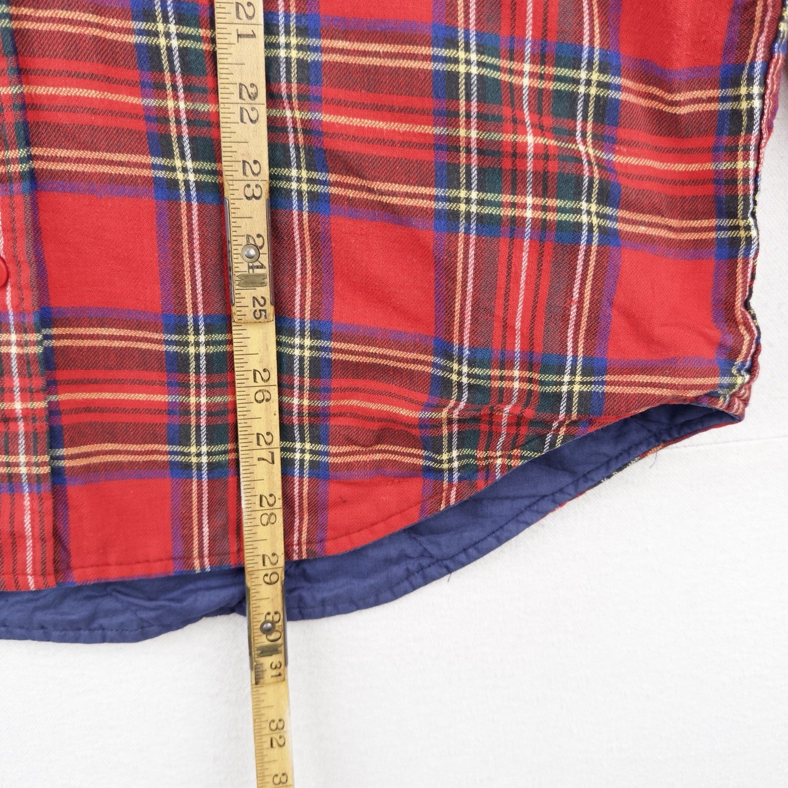 80’s Vtg LL Bean Flannel Lined Jacket Men’s M Red Tartan Plaid Shacket
