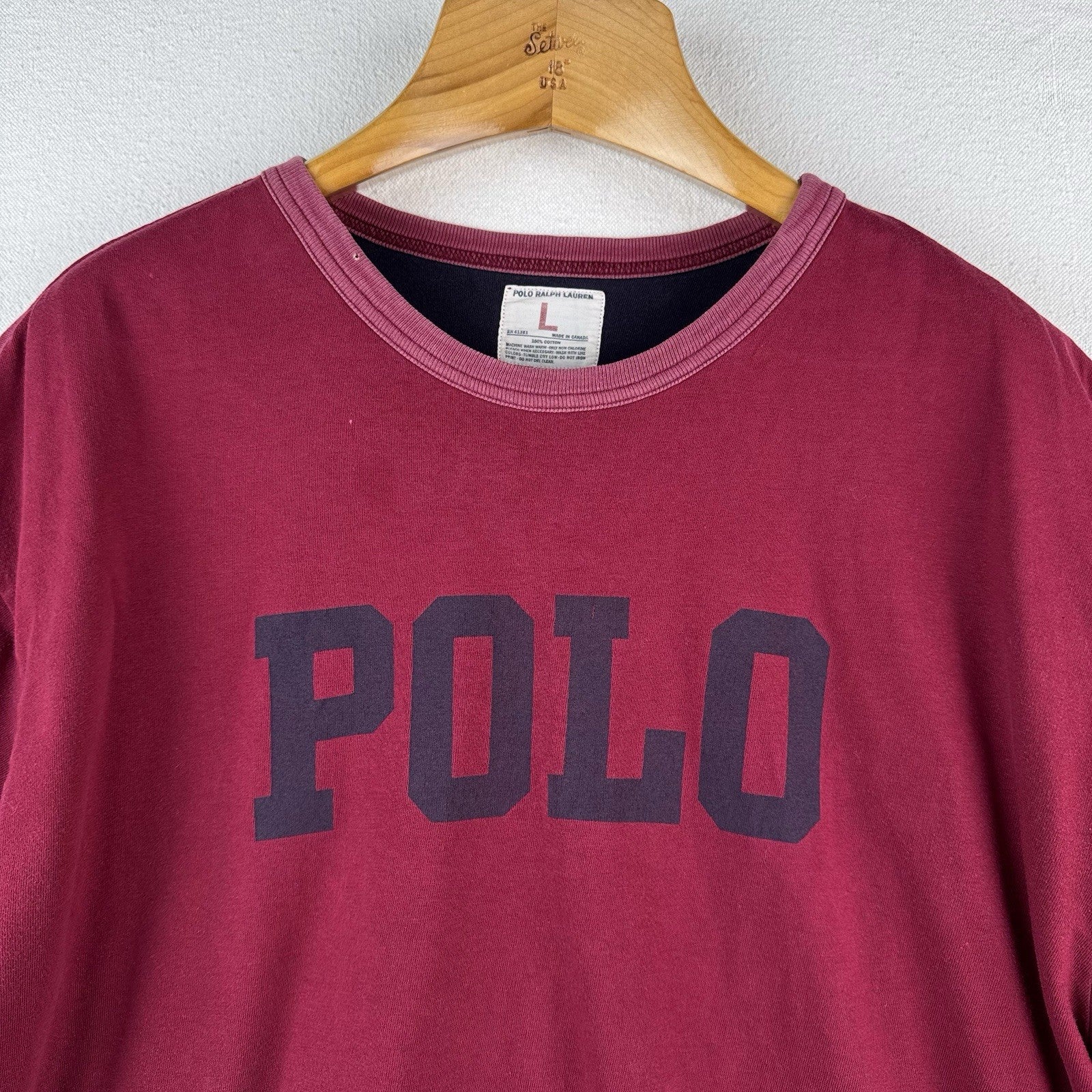 Vintage Polo Ralph Lauren Double Layer T-shirt Men Large Red/Blue Short Sleeve