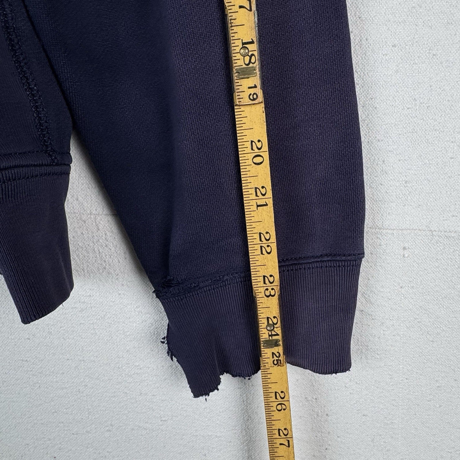 Vtg Polo Ralph Lauren Full Zip Men’s XL Thermal Hoodie Blue *Sunfaded/Distressed