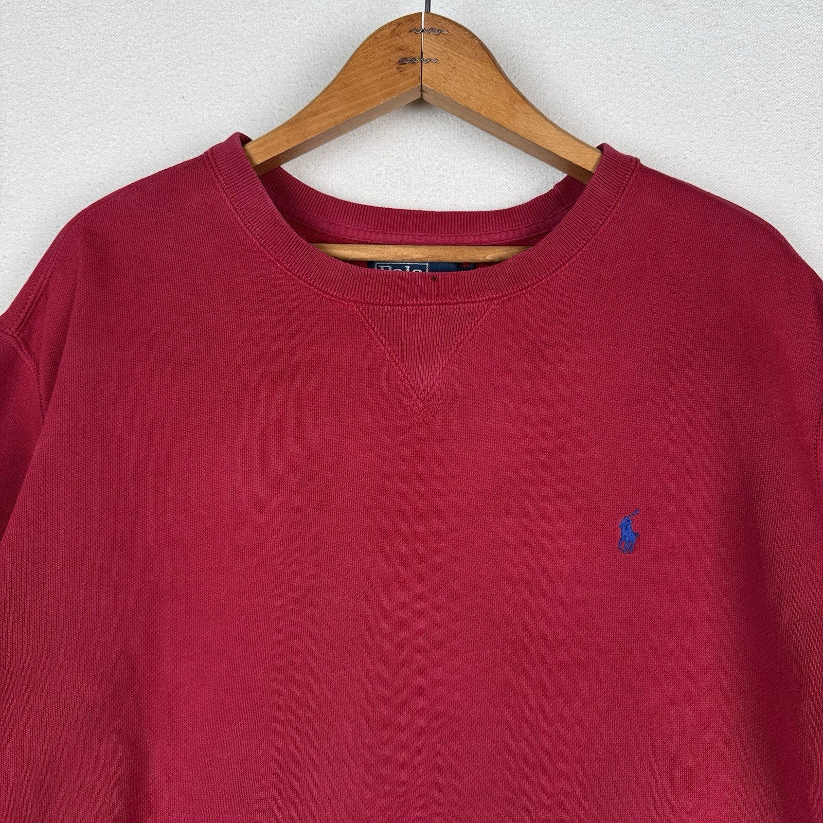 Vintage 90’s Polo Ralph Lauren Men’s Large Red Crewneck Sweatshirt *Read