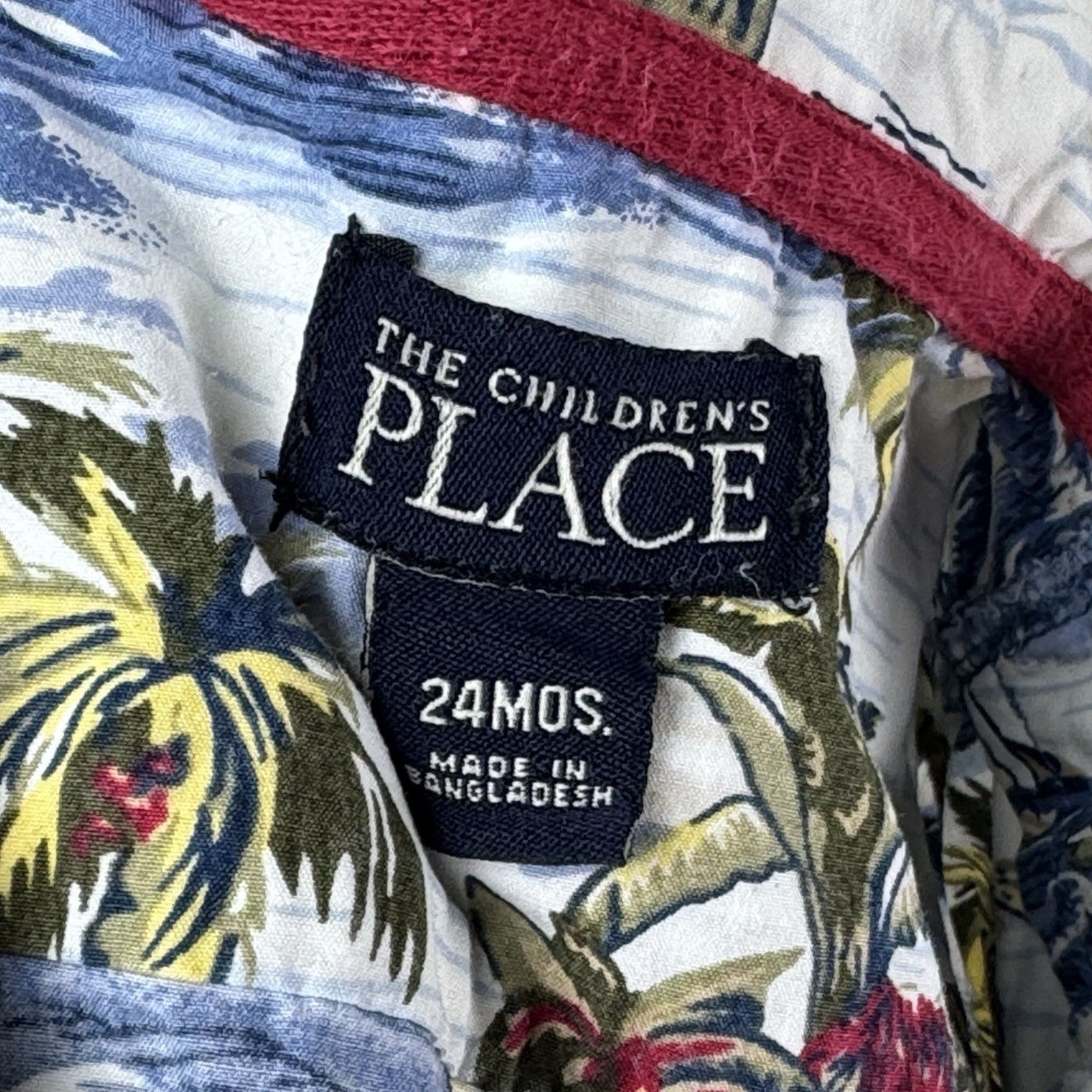 Childrens Place Boys Short Sleeve Collared Hawaiian Shirt Size 24mos